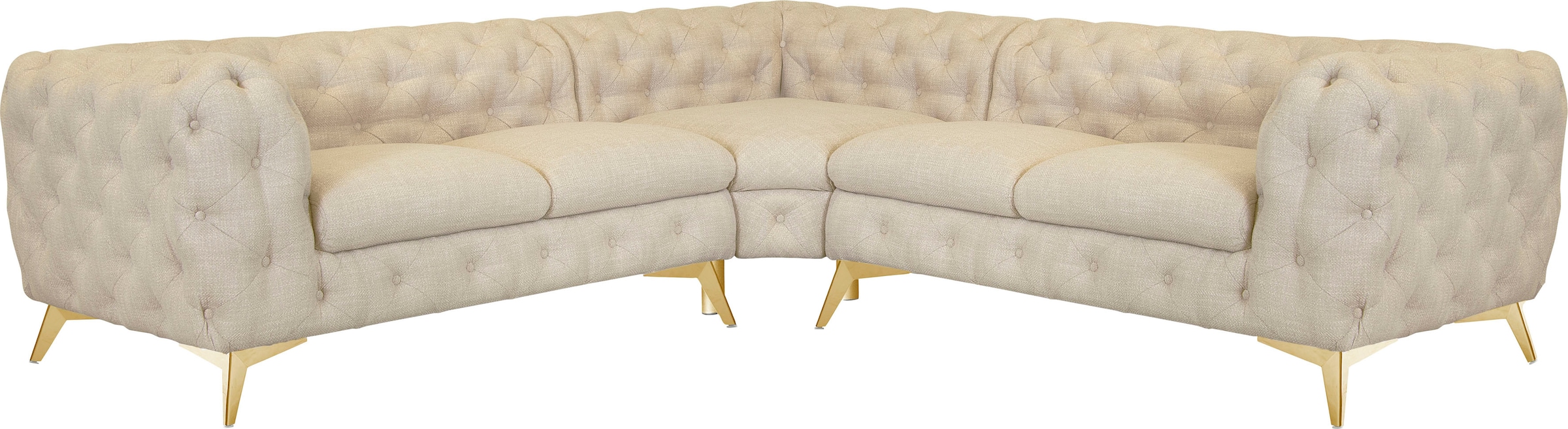 Home affaire Chesterfield-Sofa "Ecksofa GLYNIS L-Form mit Wellenunterfederu günstig online kaufen