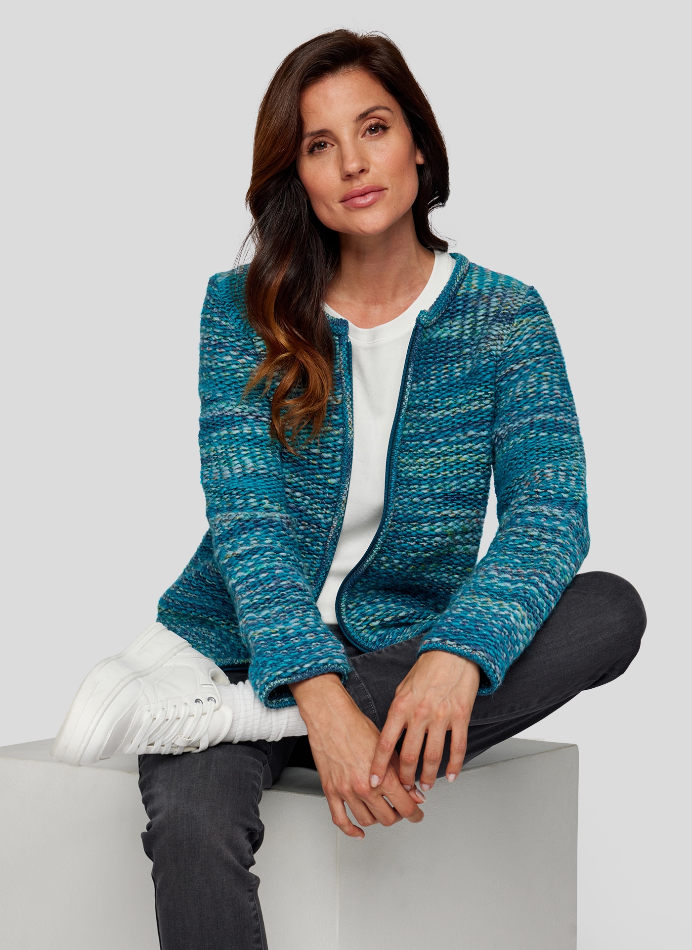 Rabe Strickjacke, mit Reißverschluss