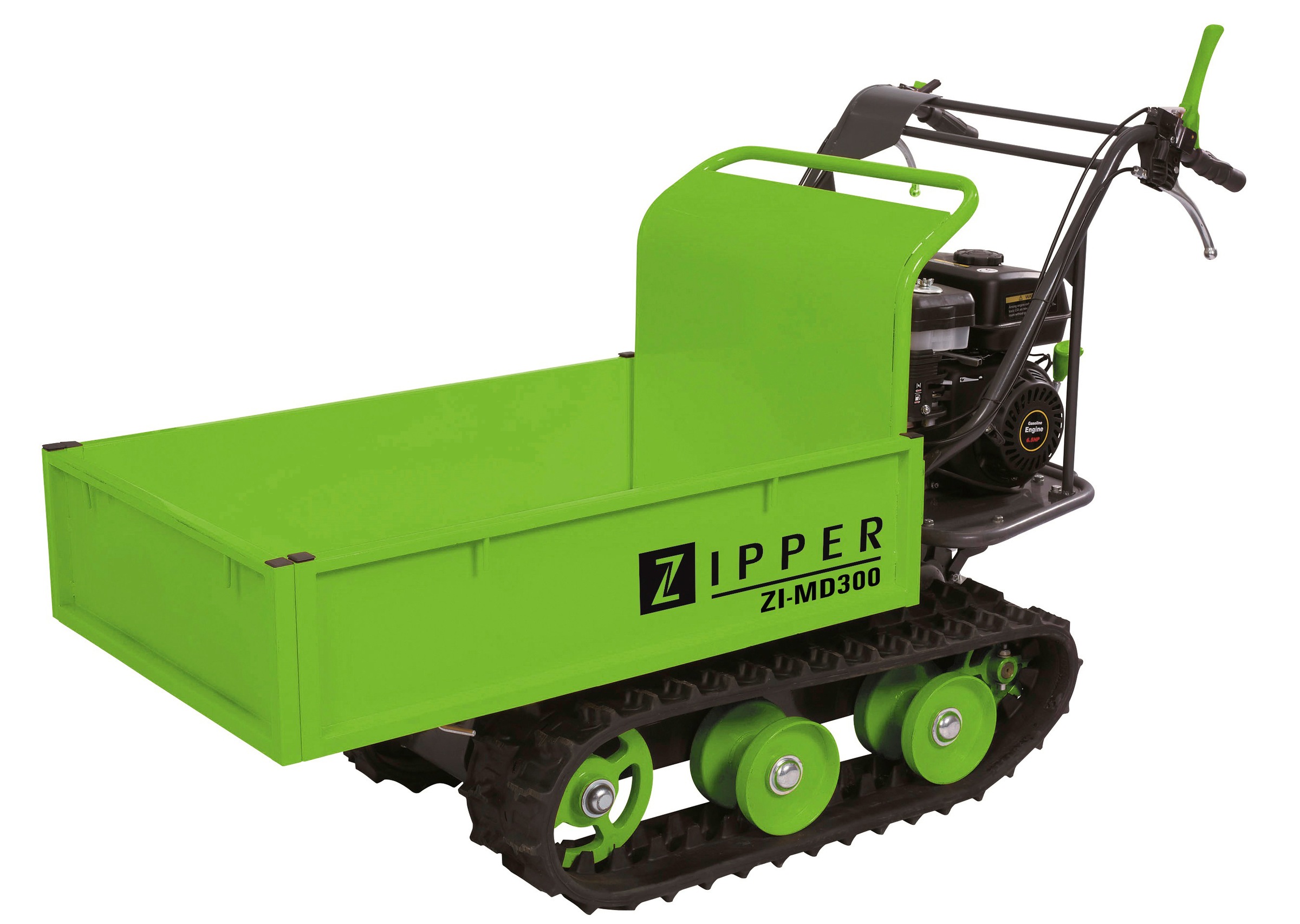 ZIPPER Raupendumper "ZI-MD300", 300 kg, grün, Motorschubkarren, 300 l, 6,5 PS