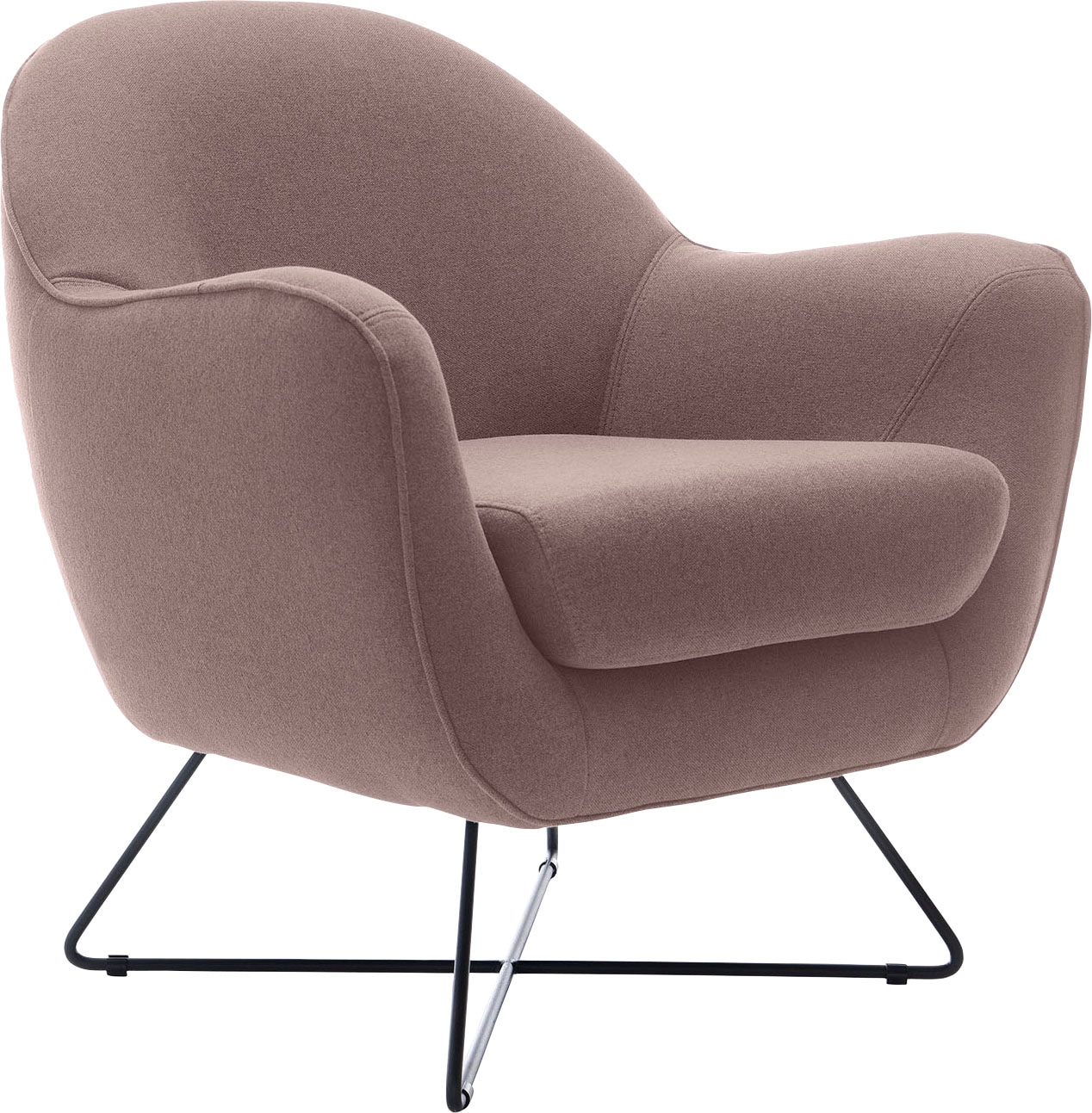 TRENDMANUFAKTUR Sessel »Evora, Loungesessel, Designsessel«, in zeitlosem Stil mit modernem Metallgestell