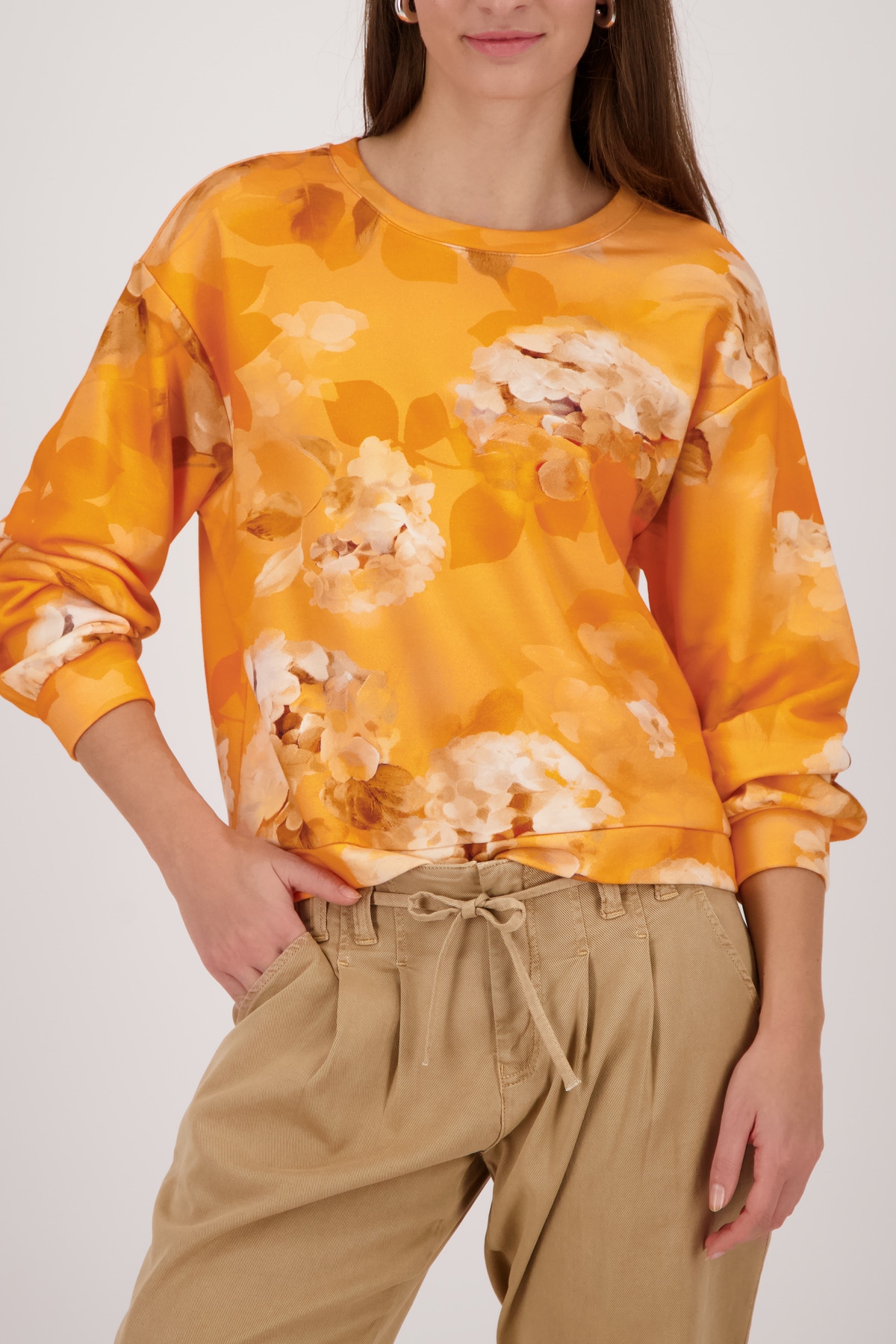 Monari Sweatshirt "Blume allover", Regular fit mit Blumenmuster günstig online kaufen