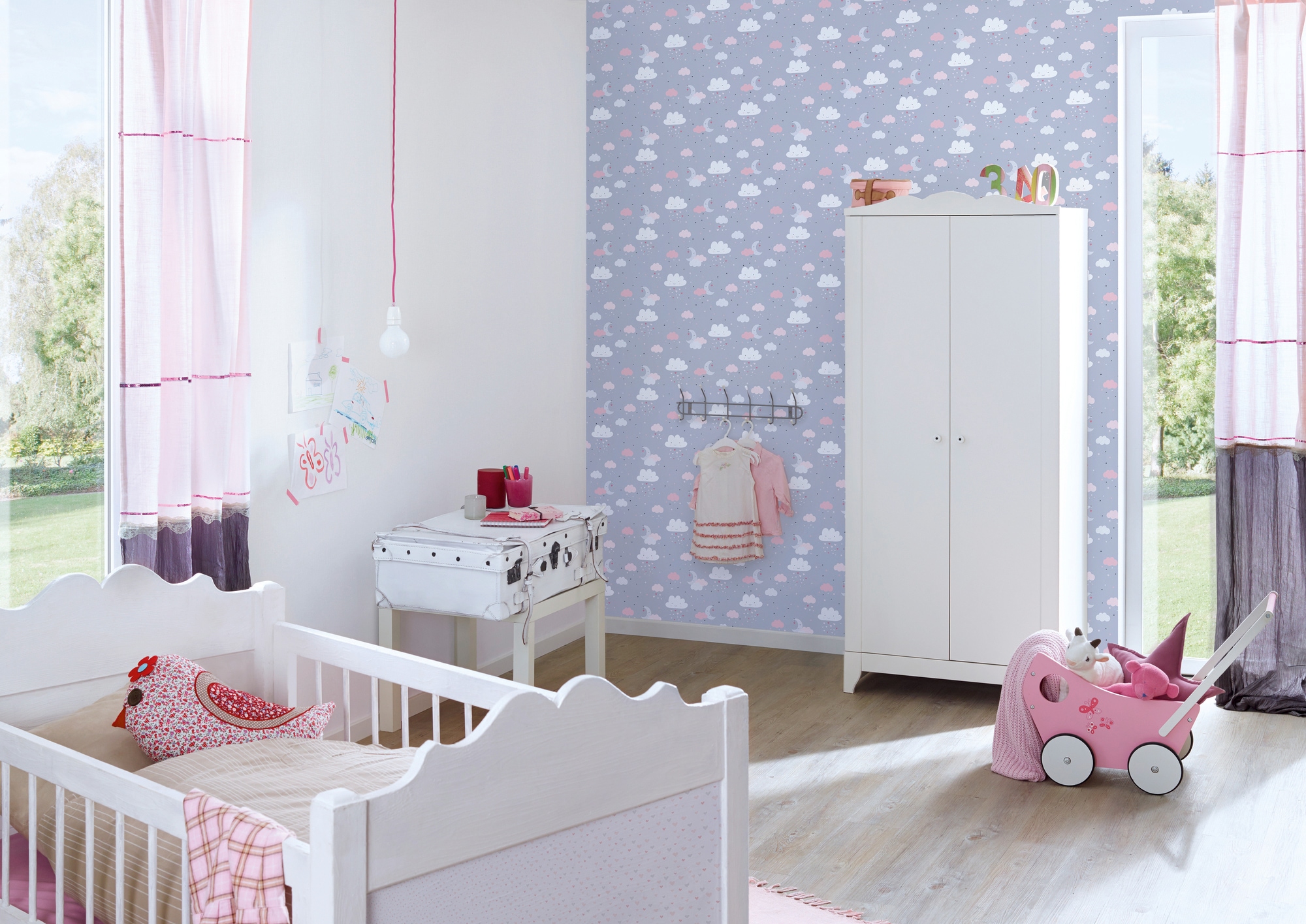 A.S. Création Vliestapete »Little Love«, einfarbig-unifarben-uni, Kindertapete Tapete Uni Tapeten Kinderzimmer Schlafzimmer modern Optik