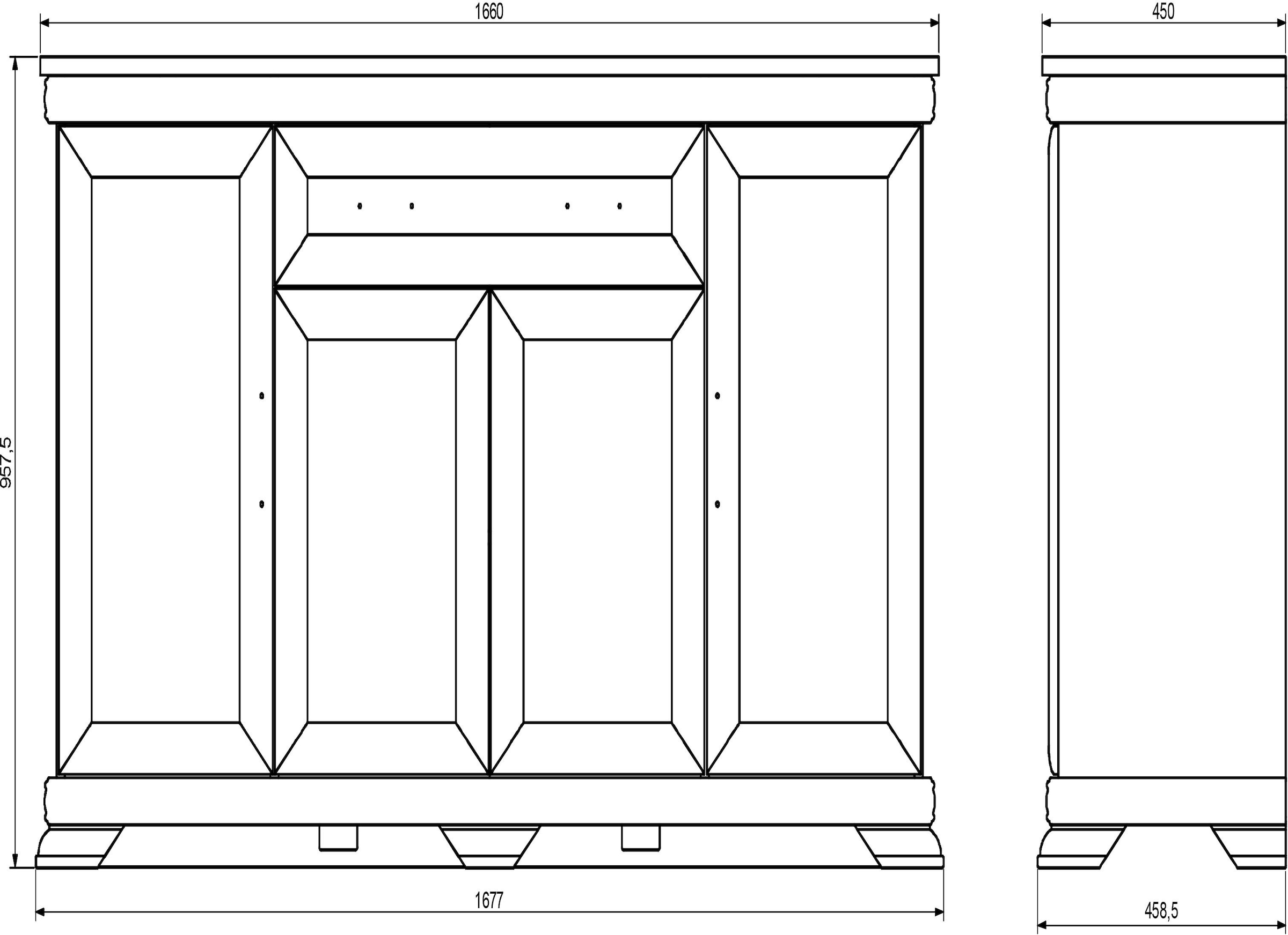 Home affaire Sideboard »Royal«, Breite ca. 168 cm