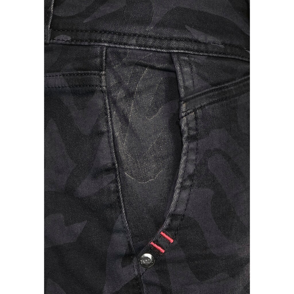 Damenmode Jeans STREET ONE Stretch-Jeans »Style Crissi«, mit Lasercut black-denim