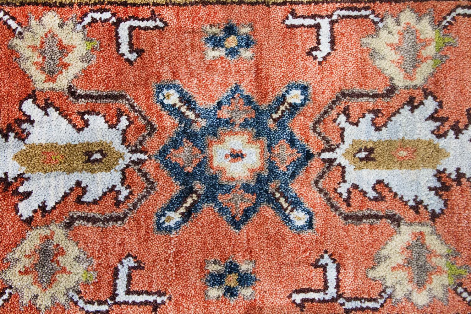 morgenland Wollteppich »Kazak Teppich handgeknüpft orange«, rechteckig