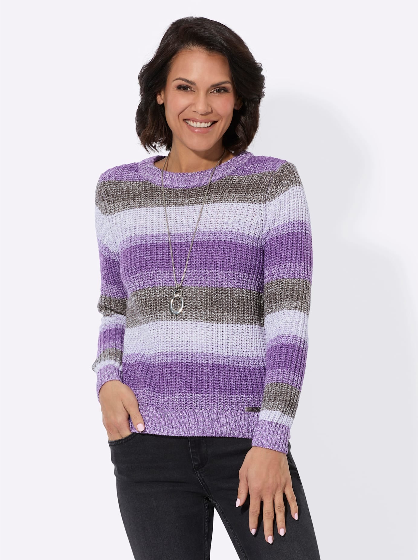 Casual Looks Rundhalspullover »Langarm-Pullover«