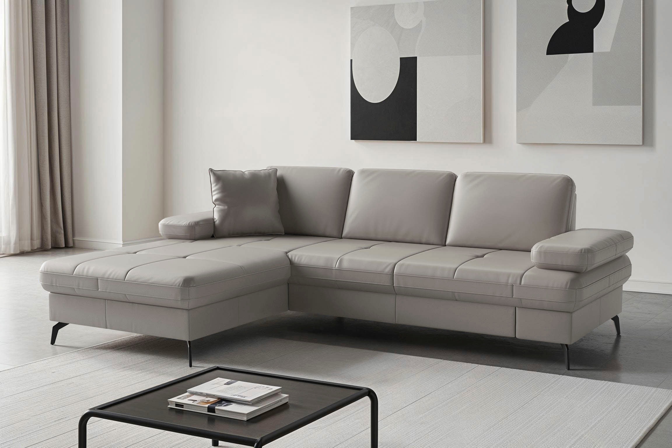 sit&more Ecksofa "Morris Jubi, Recamiere, Breite 247 cm" mit Armteilfunktion, wahlweise mit Schlaffunktion