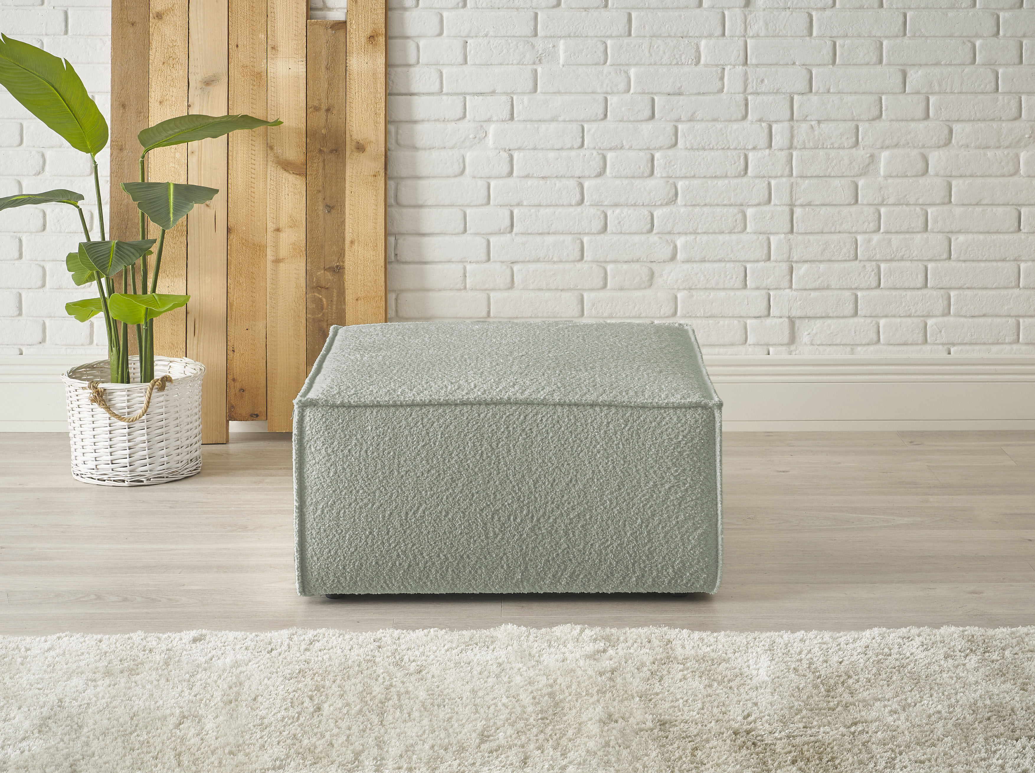 OTTO home Hocker "FINNLEY Bouclé, Polsterhocker kombinierbar mit der Serie FINNLEY" passend zum Loveseat der Serie Finnley