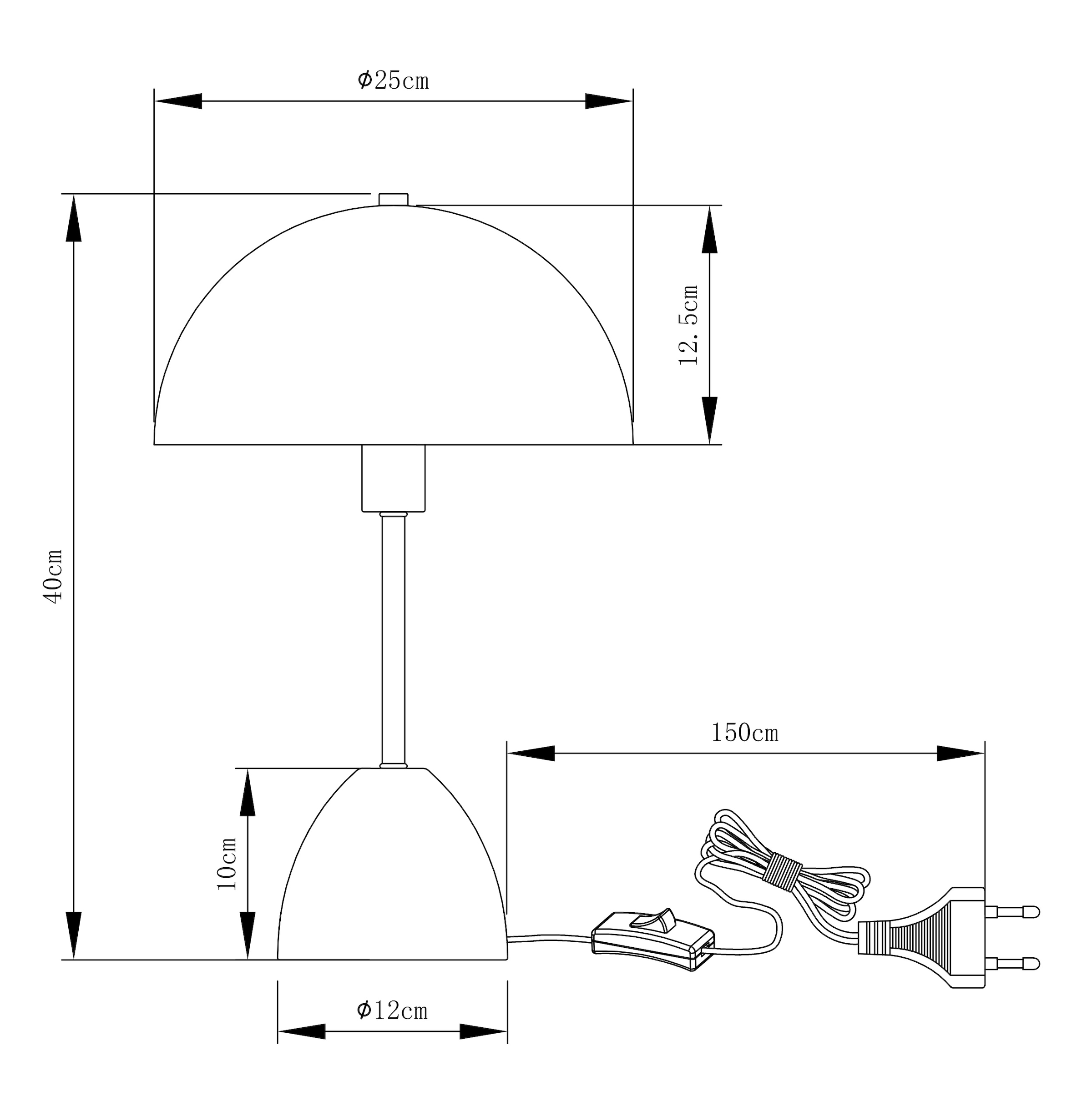 OTTO home Tischleuchte »Dorrio Pilzlampe« E14 1 Stk. Textilkabel blendfreie Nachttischleuchte, Tischlampe, E14, Pilz, Lampe