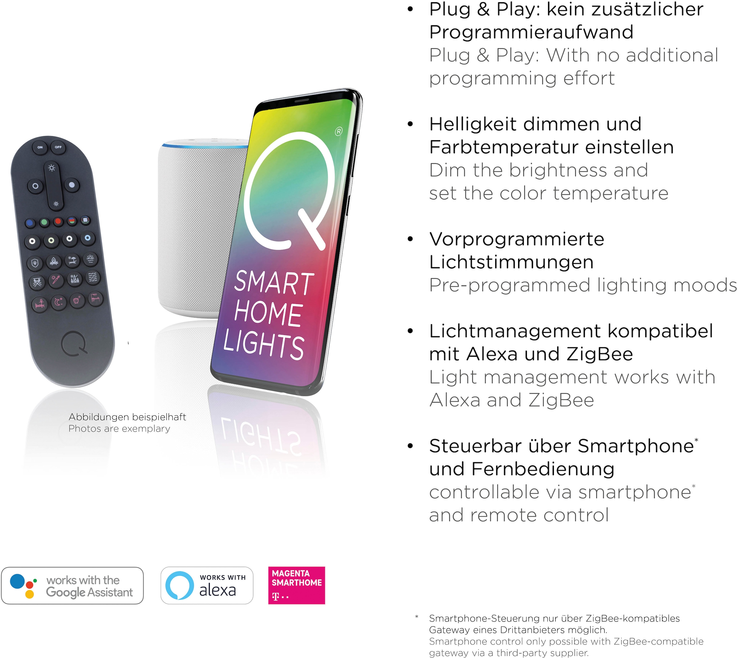 Neuhaus Q SMART HOME LIGHTS LED Tischleuchte »Q-ROTATE« LED-Board 1 Stk. warmweiß - kaltweiß