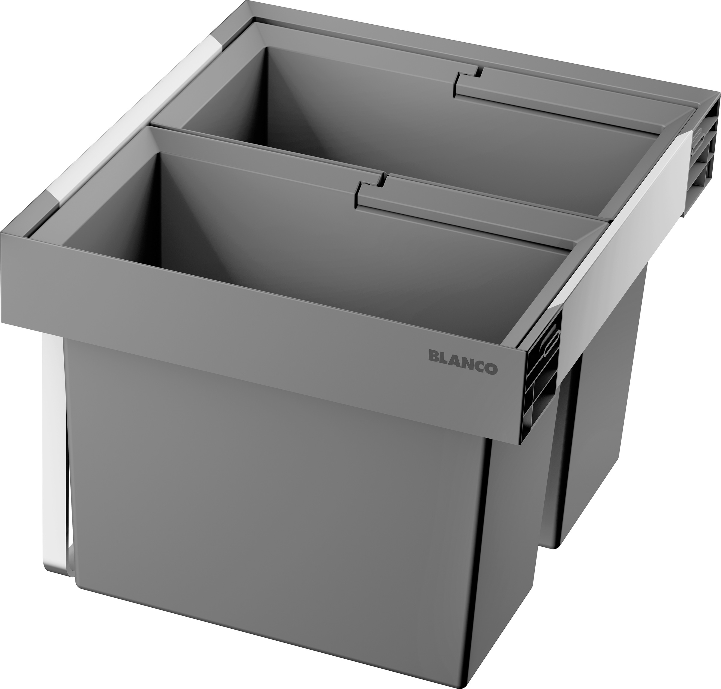 Einbaumülleimer BLANCO, B:56cm H:32,5cm T:40cmschwarz, Kunststoff, Küche, Mülleimer, "FLEXON II Low 60/2", Abwaschbare und entnehmbare Eimer