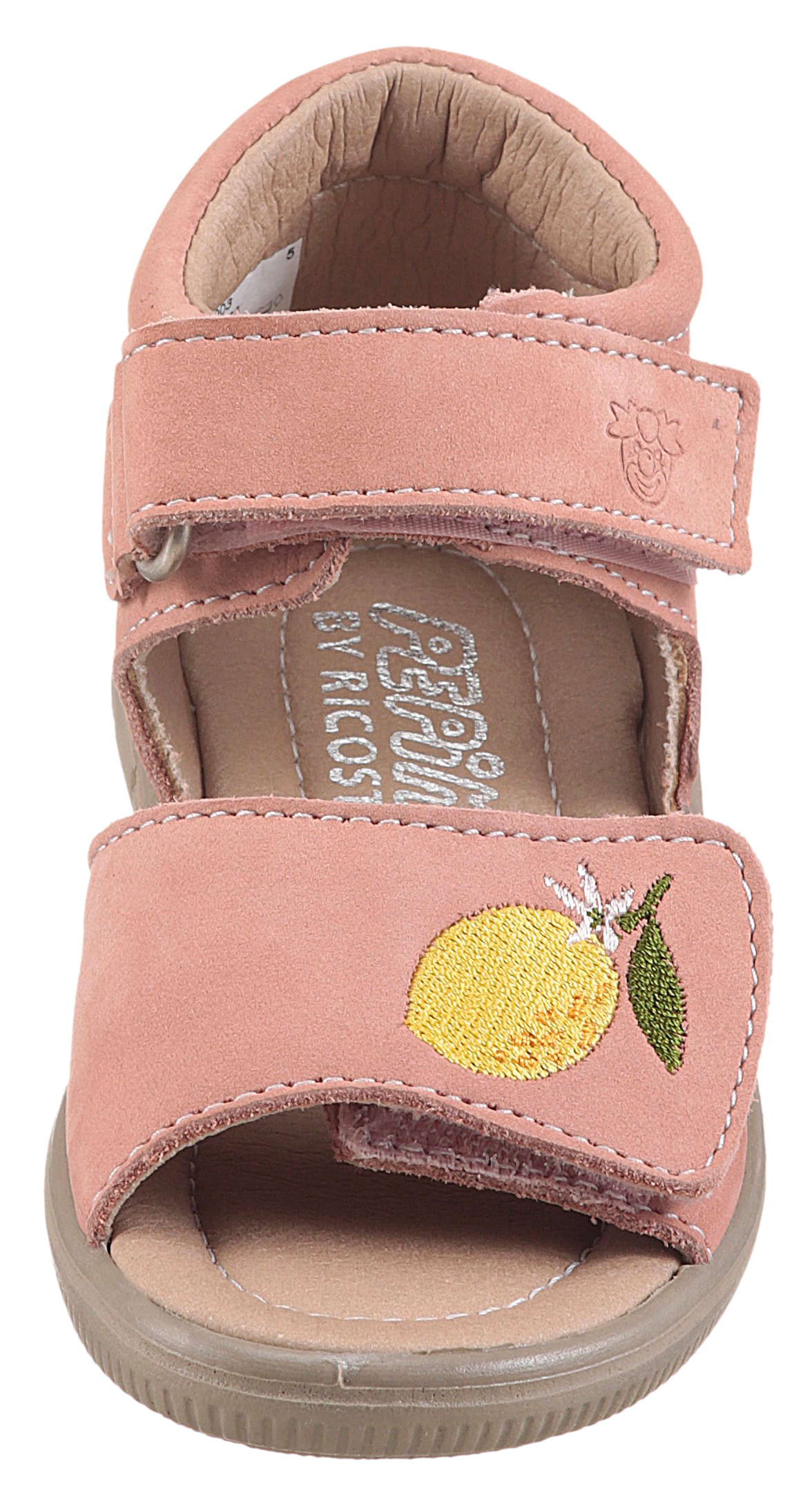 PEPINO by RICOSTA Lauflernschuh »Mimi WMS: mittel«, Sandalette mit Klett und Zitronenmotiv, Größenschablone zum Download