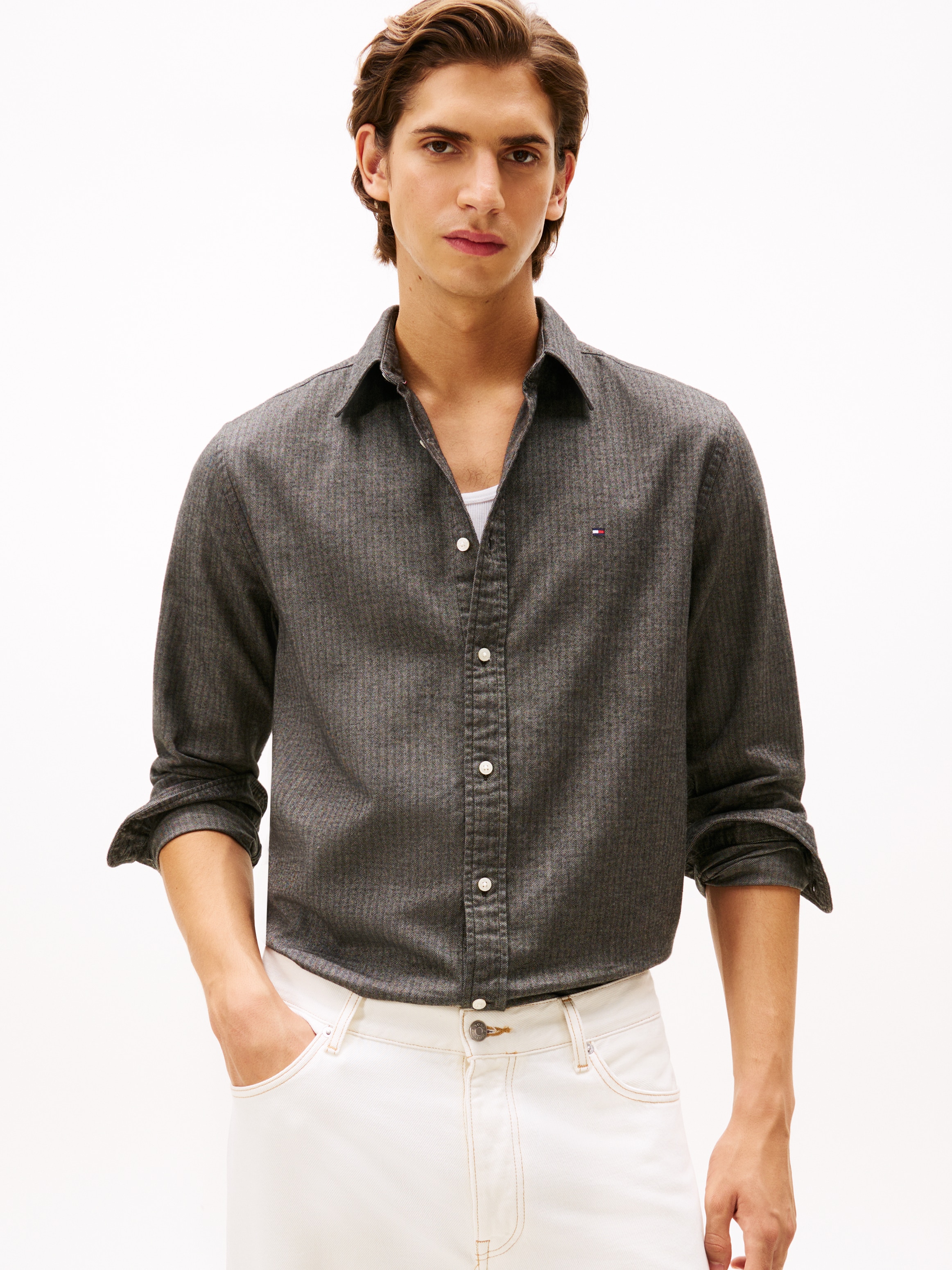 Tommy Hilfiger Langarmhemd "FLANNEL HERRINGBONE SHIRT", Regular fit günstig online kaufen