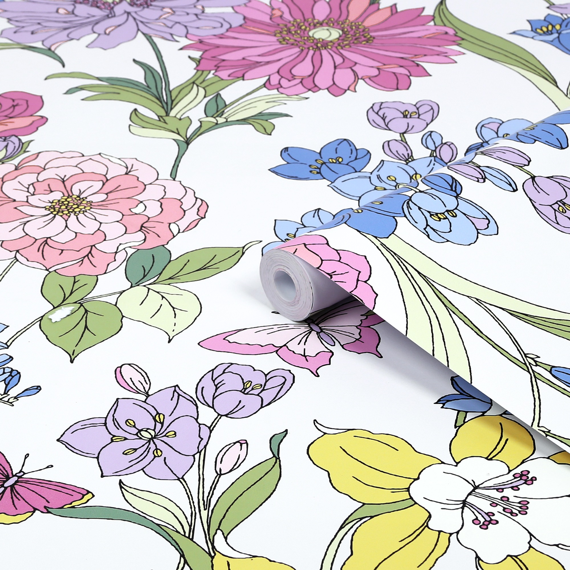LAURA ASHLEY Vliestapete "Gilly Multi" floral texturiert 10mx52cm
