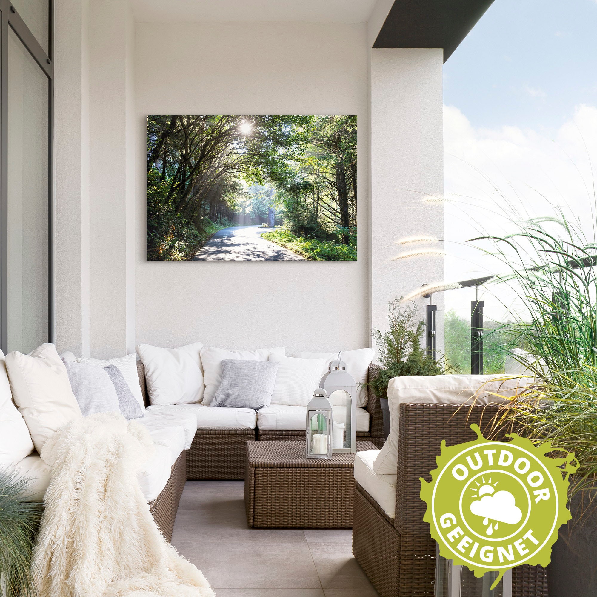 Artland Wandbild »Sonniger Wald«, Baumbilder, (1 St.), als Alubild, Outdoorbild, Leinwandbild, Poster in verschied. Größen