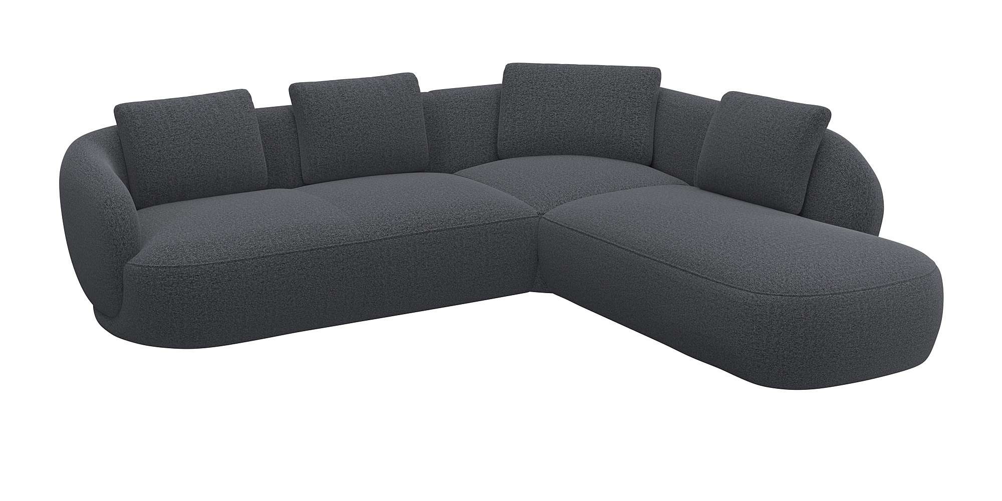 FLEXLUX "Torino, rund, L-Form, Sofa-Ecke mit Ottomane" Modernes, organische günstig online kaufen