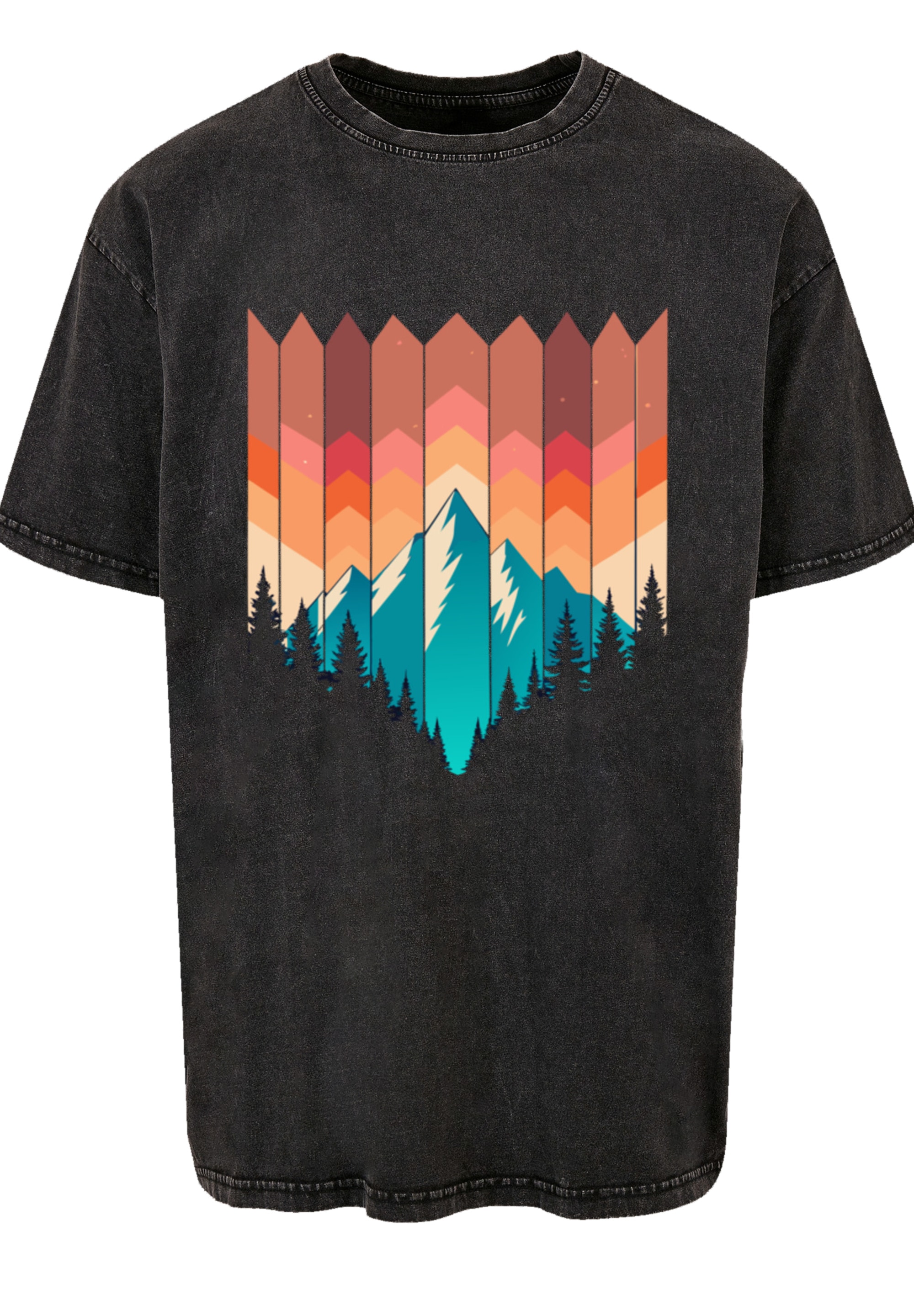 F4NT4STIC T-Shirt »Berg Sonnenuntergang Geometrisch«, Premium Qualität