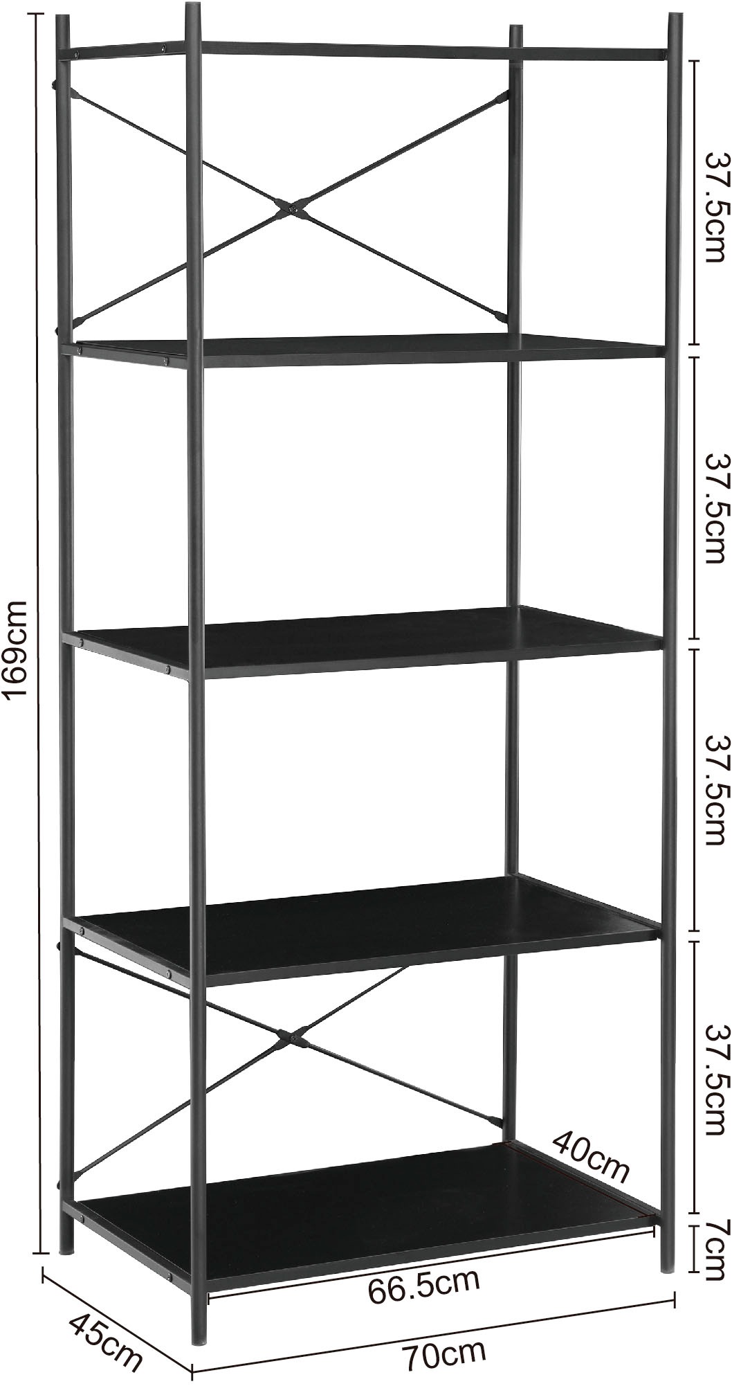 INOSIGN Aktenregal »Koperno«, Bücherregal, Metallgestell, 4 Fächer für Aktenordner, Höhe 169 cm