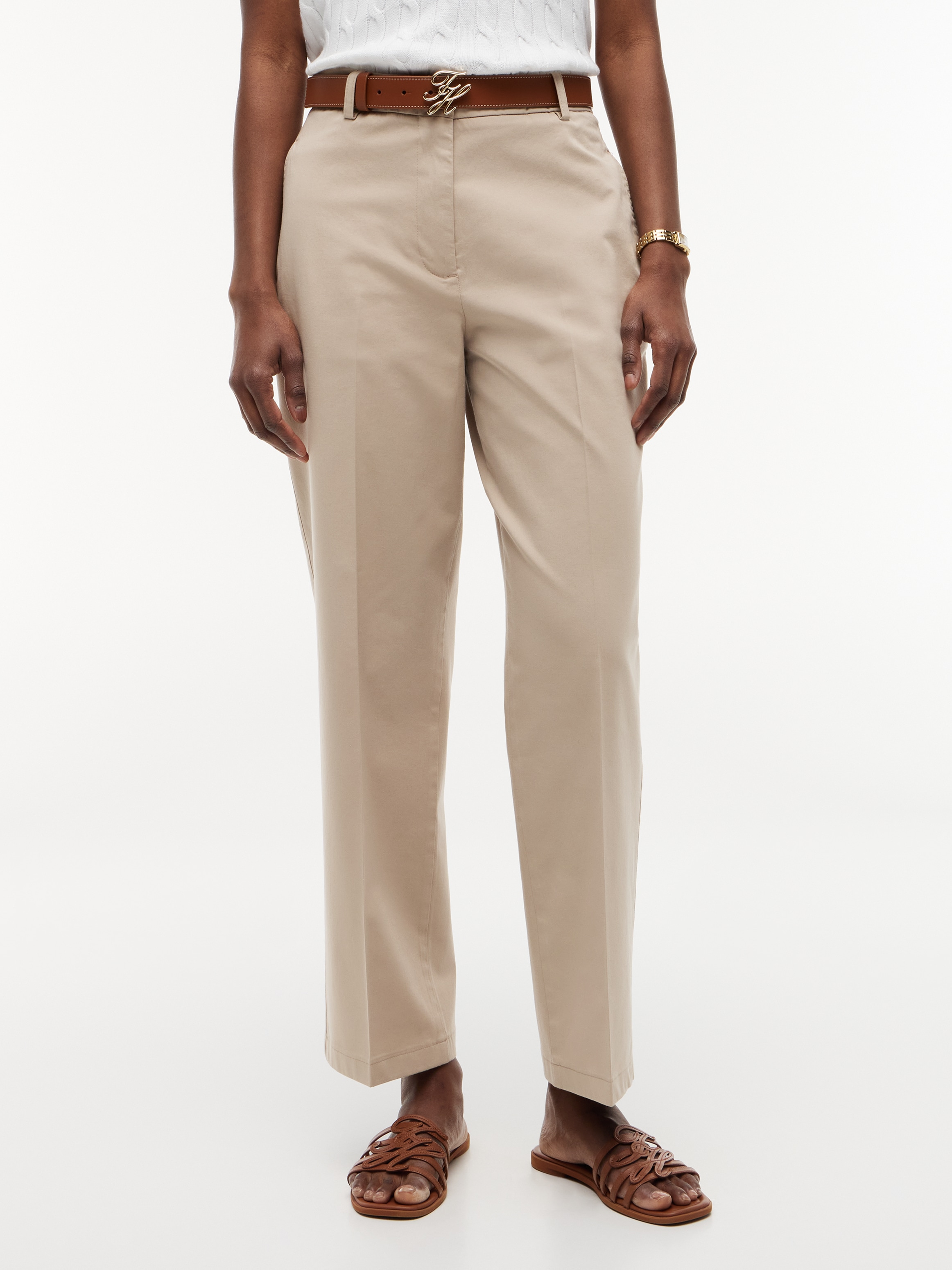 Tommy Hilfiger Chinohose "COTTON SLIM STRAIGHT CHINO" Baumwollmischung, straight fit