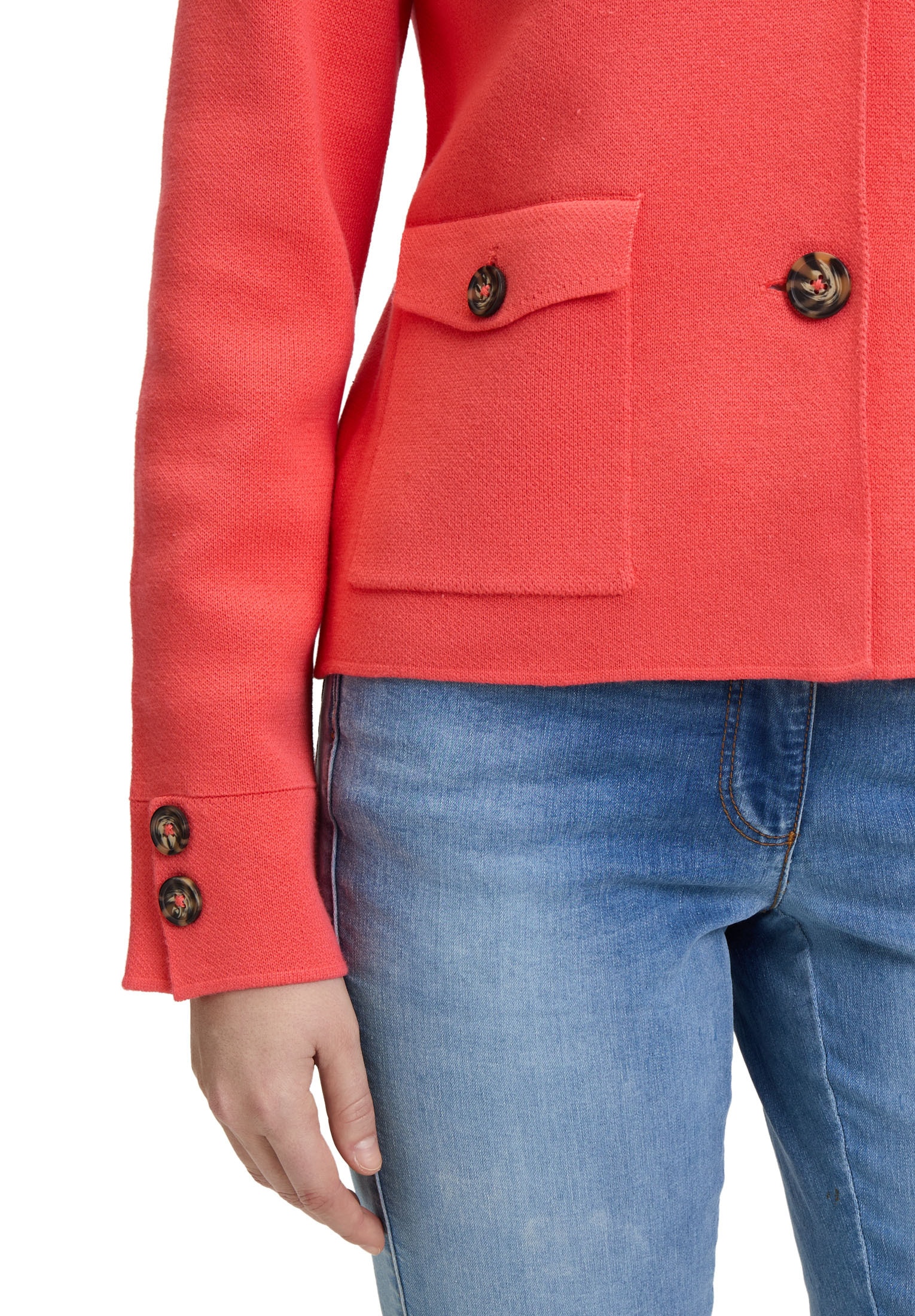 Betty Barclay Strickjacke »Betty Barclay Damen Strickblazer mit aufgesetzten Taschen«, Knöpfe