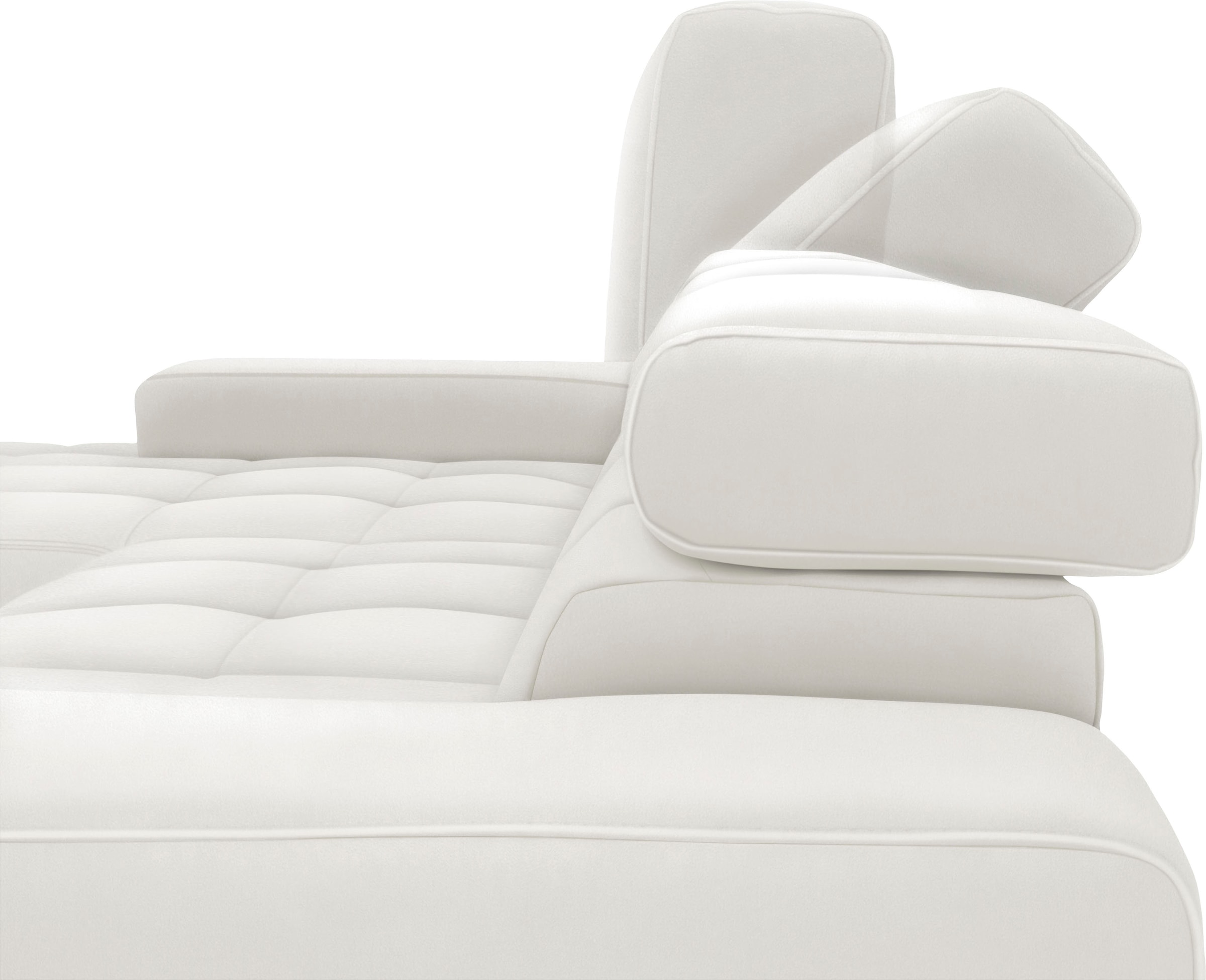 DOMO collection 2-Sitzer »Cunelli zeitlos und elegant, moderne Sitznähte als Designelement,«, wahlweise mit 6-fach verstellbaren Kopfteilen, fester Sitzkomfort