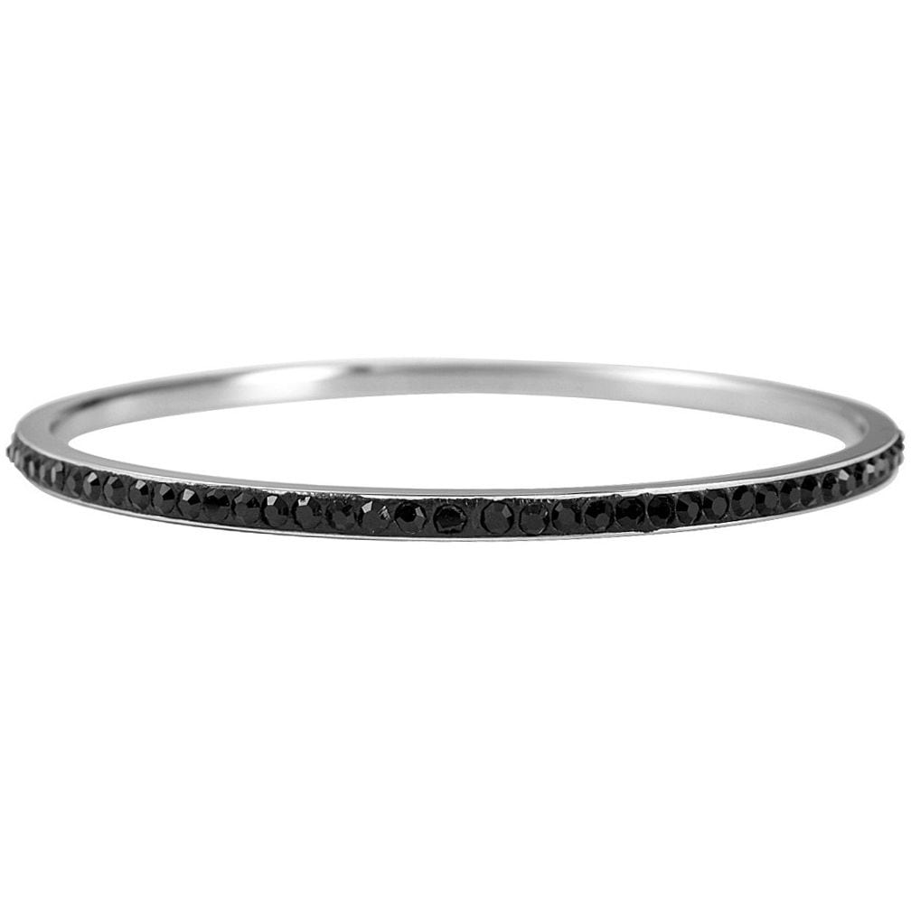 ADELIA ́S Damen Armreif "Armband – Armreif aus Edelstahl mit Zirkonia Ø 6,0 cm cm", 6cm, Edelstahlsilber, Edelstahl, Armbänder, Ideal als Geschenk für