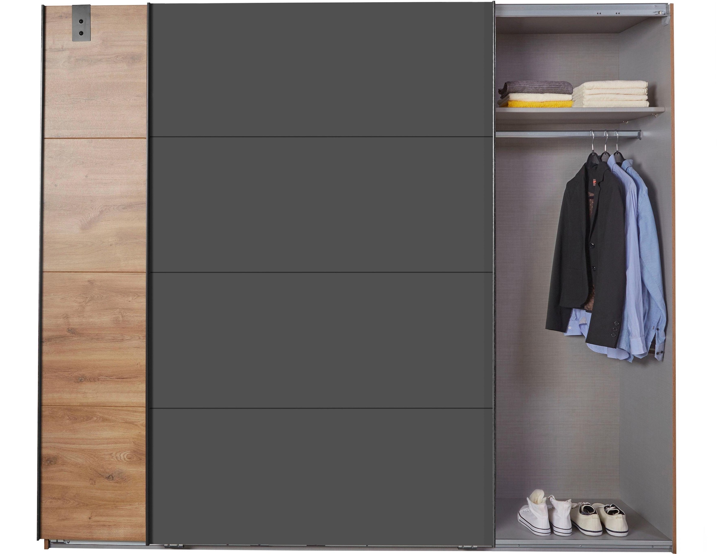 Wimex Schwebetürenschrank »Malmö, Kleiderschrank wahlweise mit oder ohne Spiegel«, Kleiderschrank im Industrial Design, 225 oder 270cm breit