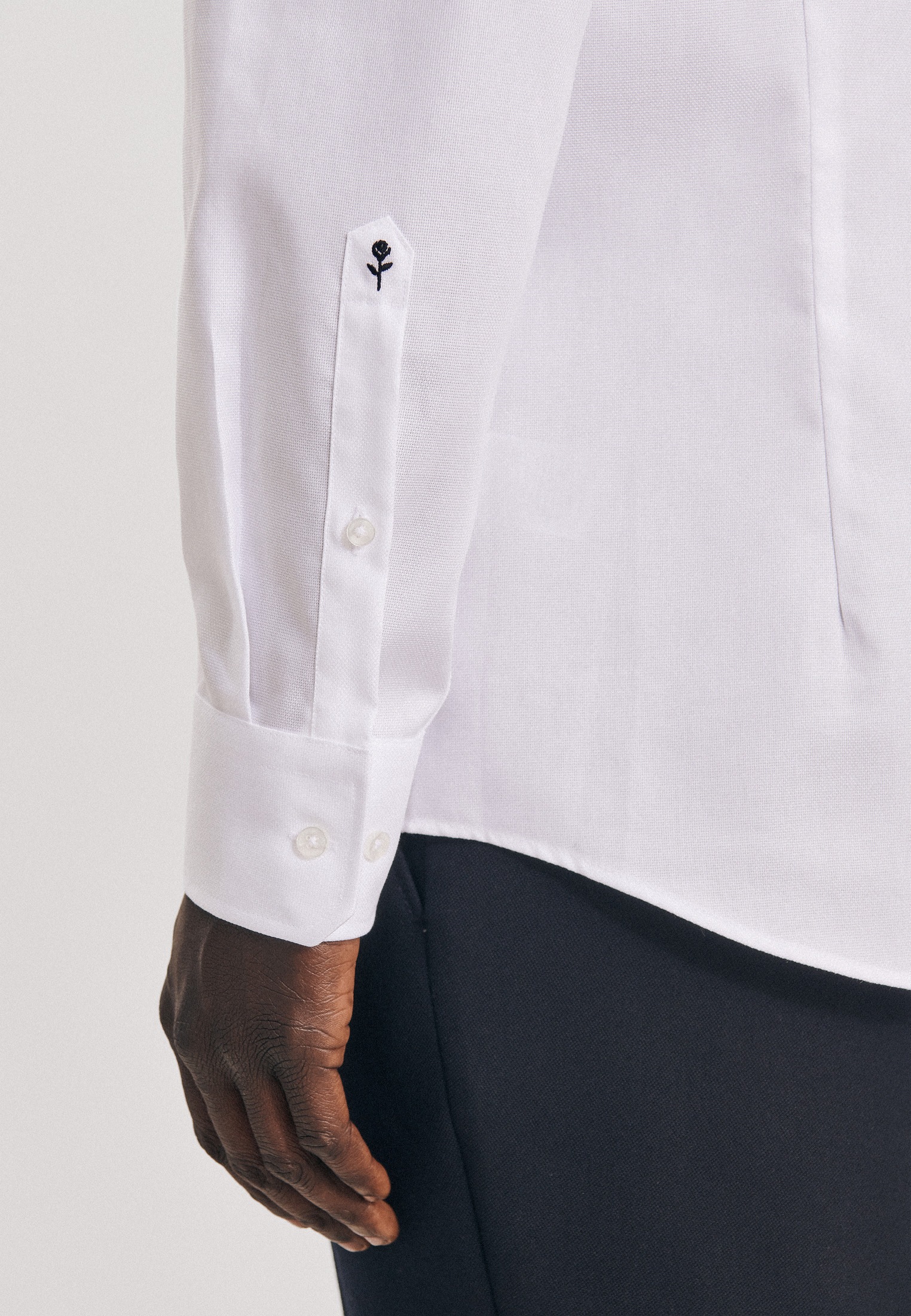 Seidensticker Schwarze Rose Men's Business Shirt White Size L 3
