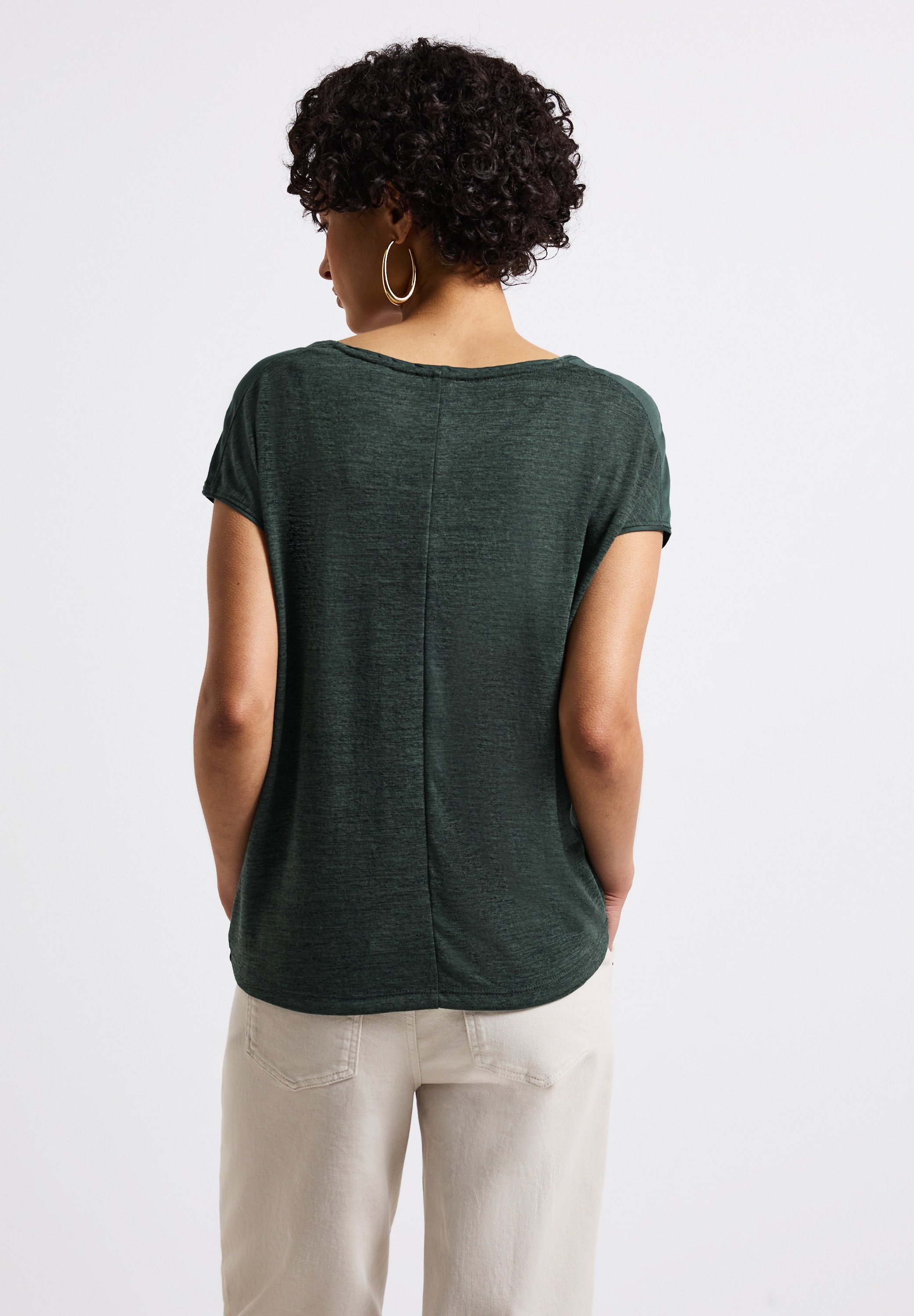 STREET ONE T-Shirt, mit abgerundetem V-Ausschnitt günstig online kaufen