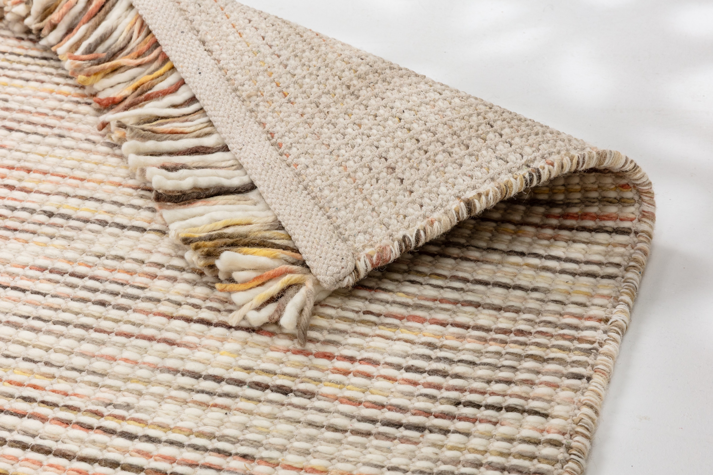 SCHÖNER WOHNEN-Kollektion Teppich »Arina« rechteckig 10 mm Höhe 80% reine Wolle, gewebte Struktur, meliert, mit Fransen, Wohnzimmer