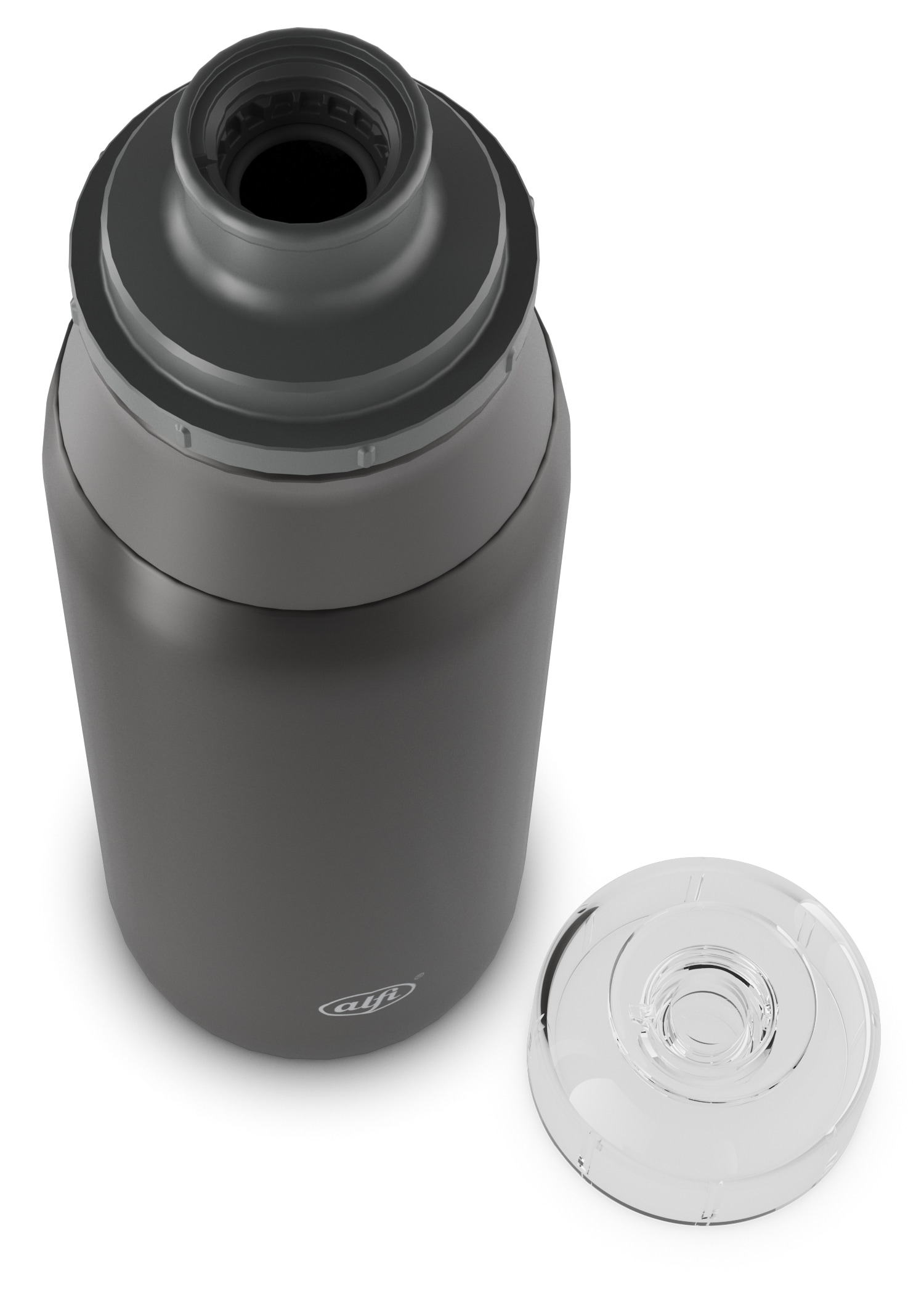 Alfi Trinkflasche »ELEMENT BOTTLE,  Edelstahlkörper, spülmaschinenfest« 0,6l, Free-Flow Trinksystem mit intuitivem Schraubverschluss