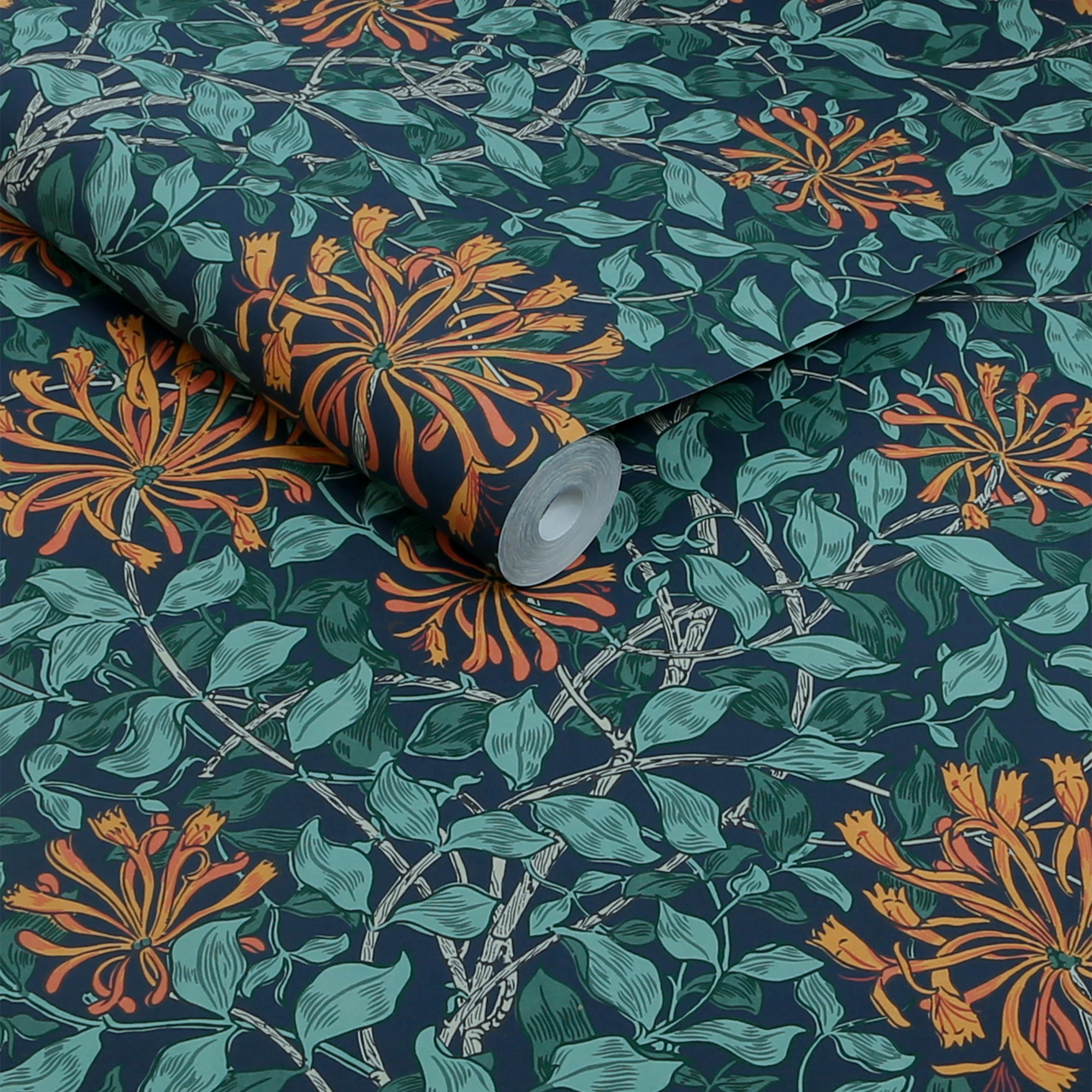 WILLIAM MORRIS AT HOME Vliestapete "Honeysuckle Tidewater" Motiv glatt Design Tapeten