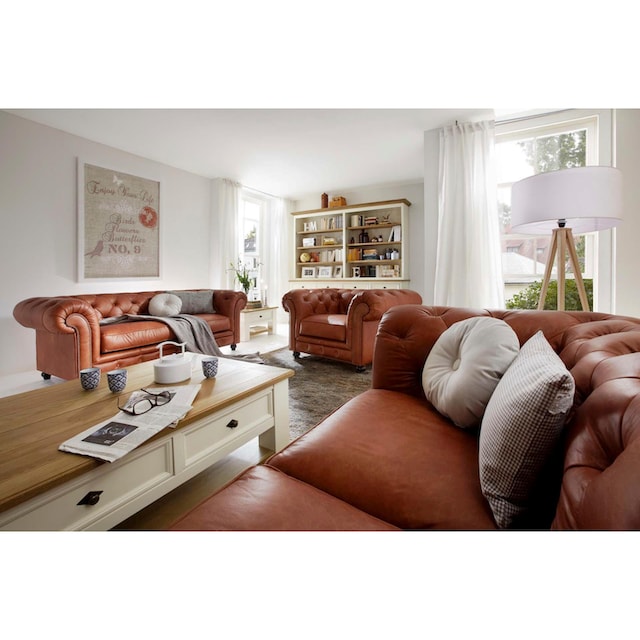 Max Winzer® Chesterfield-Sofa »Old England«, 2-Sitzer Ledersofa mit  Knopfheftung & Ziernägeln, Breite 192 cm | BAUR