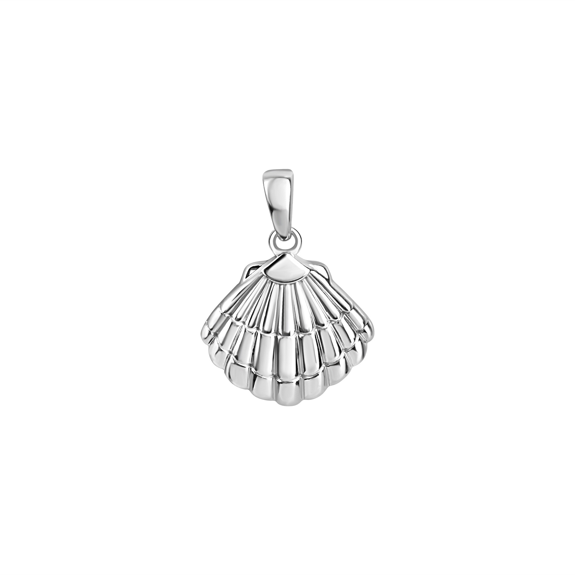 Kettenanhänger VIVANCE "925/- Sterling Silber rhodiniert Muschel", weiß, Schmuckanhänger, Damen, one-size, Silber 925 (Sterlingsilber), 1,3 g, Kettenanhänger