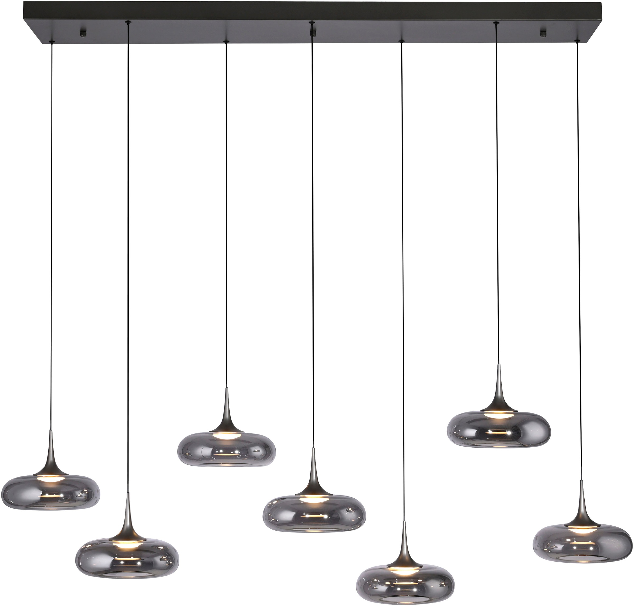 LED Pendelleuchte "POSH", 7, H: 80cm, 1 Stk.grau, SCHÖNER WOHNEN-KOLLEKTION, Leuchten, SCHÖNER WOHNEN Kollektion, SimplyDim, Memoryfunktion,