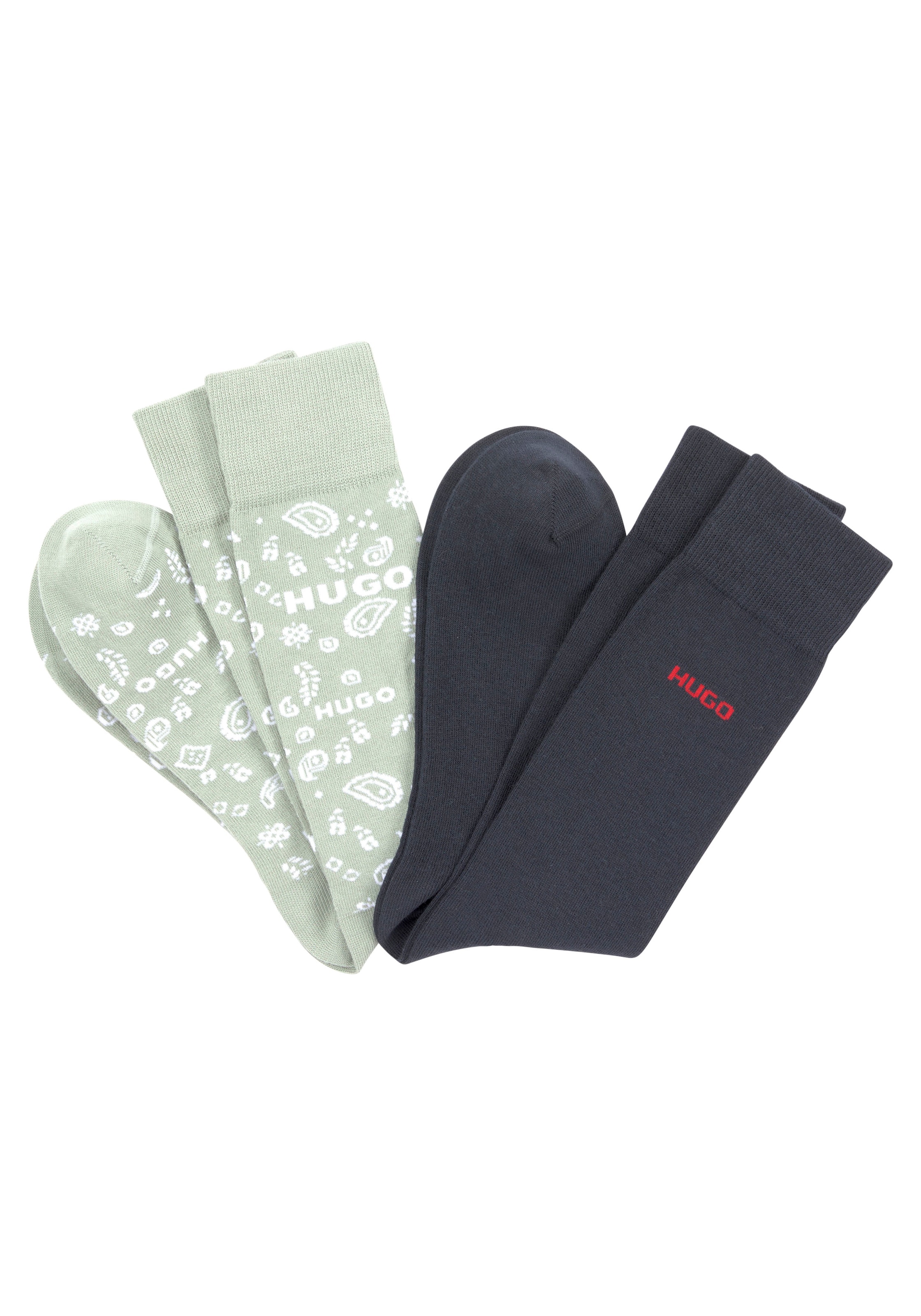 Black Friday HUGO Freizeitsocken »2P geripptem mit 2 PAISLEY (Packung, RS | Paar), CC«, BAUR Bündchen