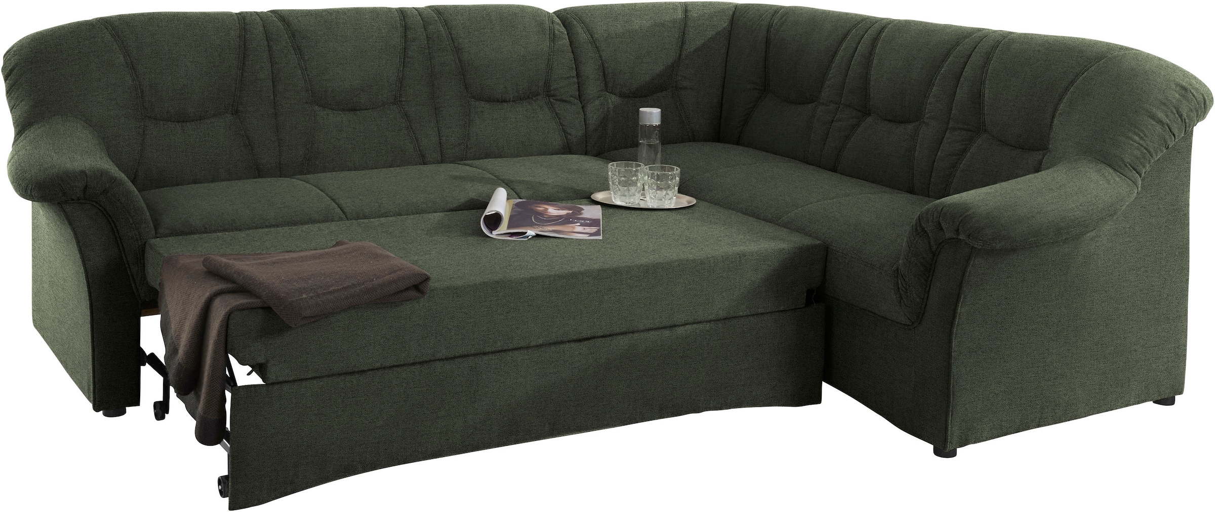 DOMO collection Ecksofa »Sarafina zeitlos und komfortabel, optional mit Federkern, L-Form«, wahlweise mit Bettfunktion
