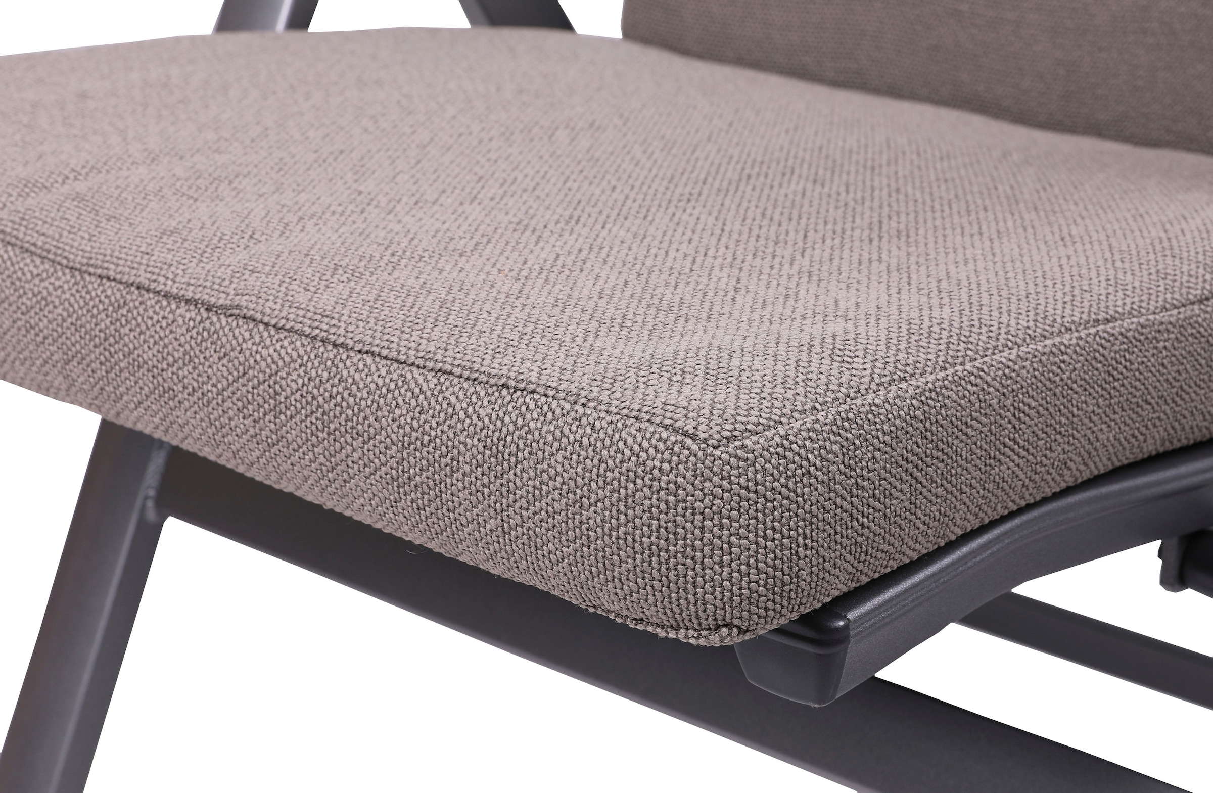 GO-DE Hochlehnerauflage Uni Bouclé taupe - Maße BxLxH ca.: 50 cm x 120 cm x 7 cm