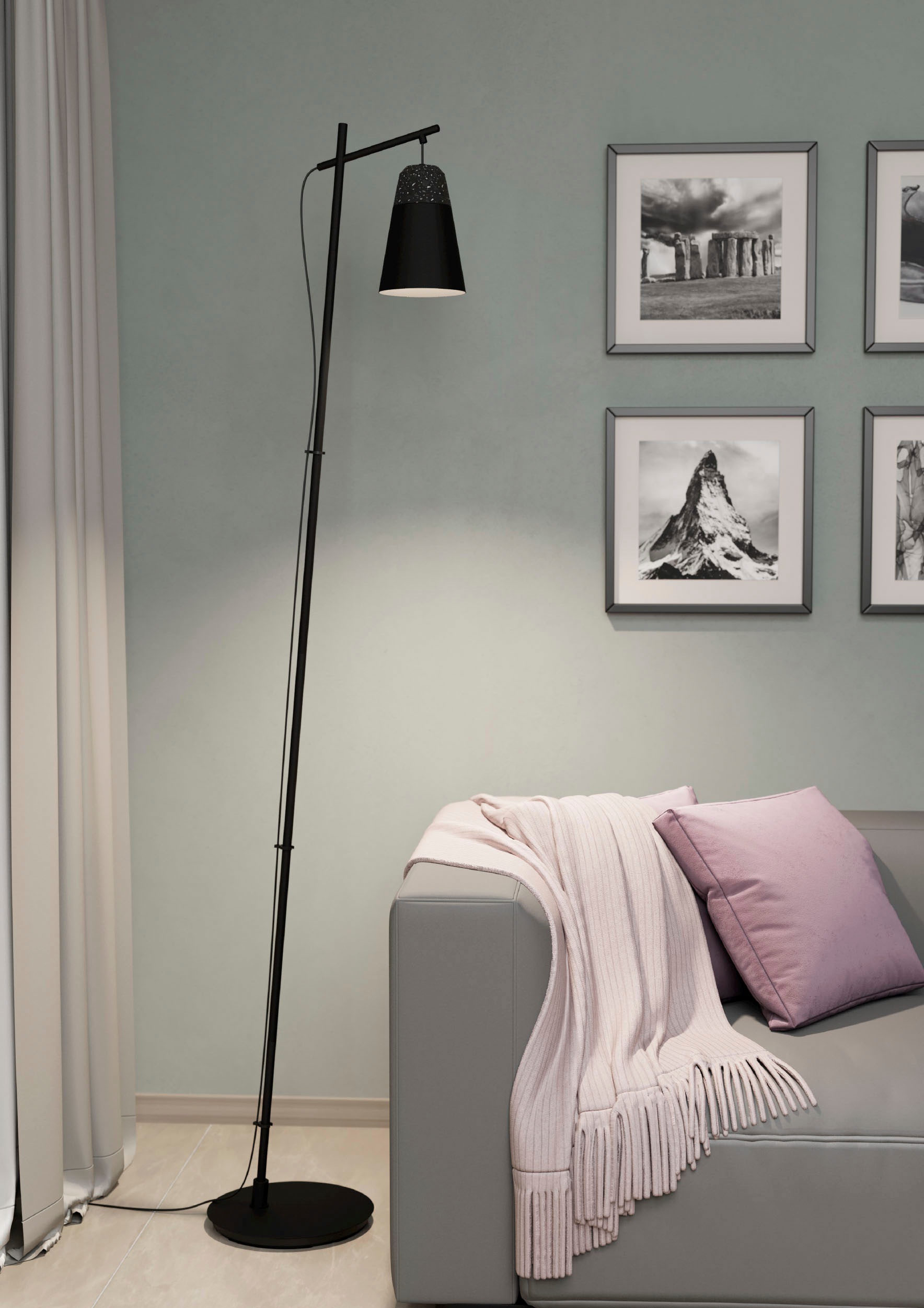 EGLO Stehlampe »CANTERRAS«, Leuchtmittel E27 | Leuchtmittel wechselbar-ohne Leuchtmittel, Stehleuchte in schwarz aus Stahl - exkl. E27 - 1X40W