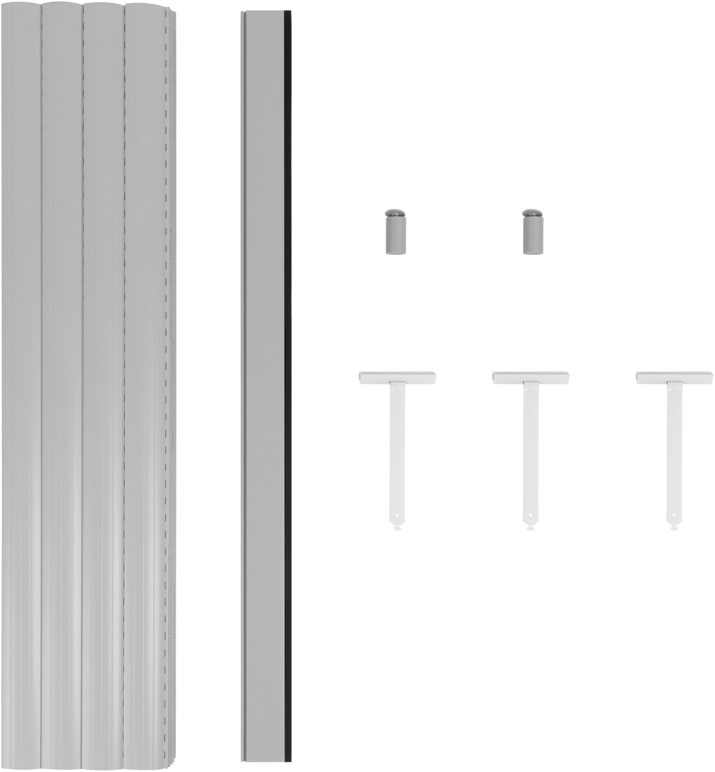 SCHELLENBERG Rollladenpanzer »Set für Fenster, Mini und Maxi System für 40 und 60 mm Stahlrohrwelle,«, (Set, 4 tlg.), PVC Jalousie Mini und Maxi in verschiedenen Größen, grau und weiß