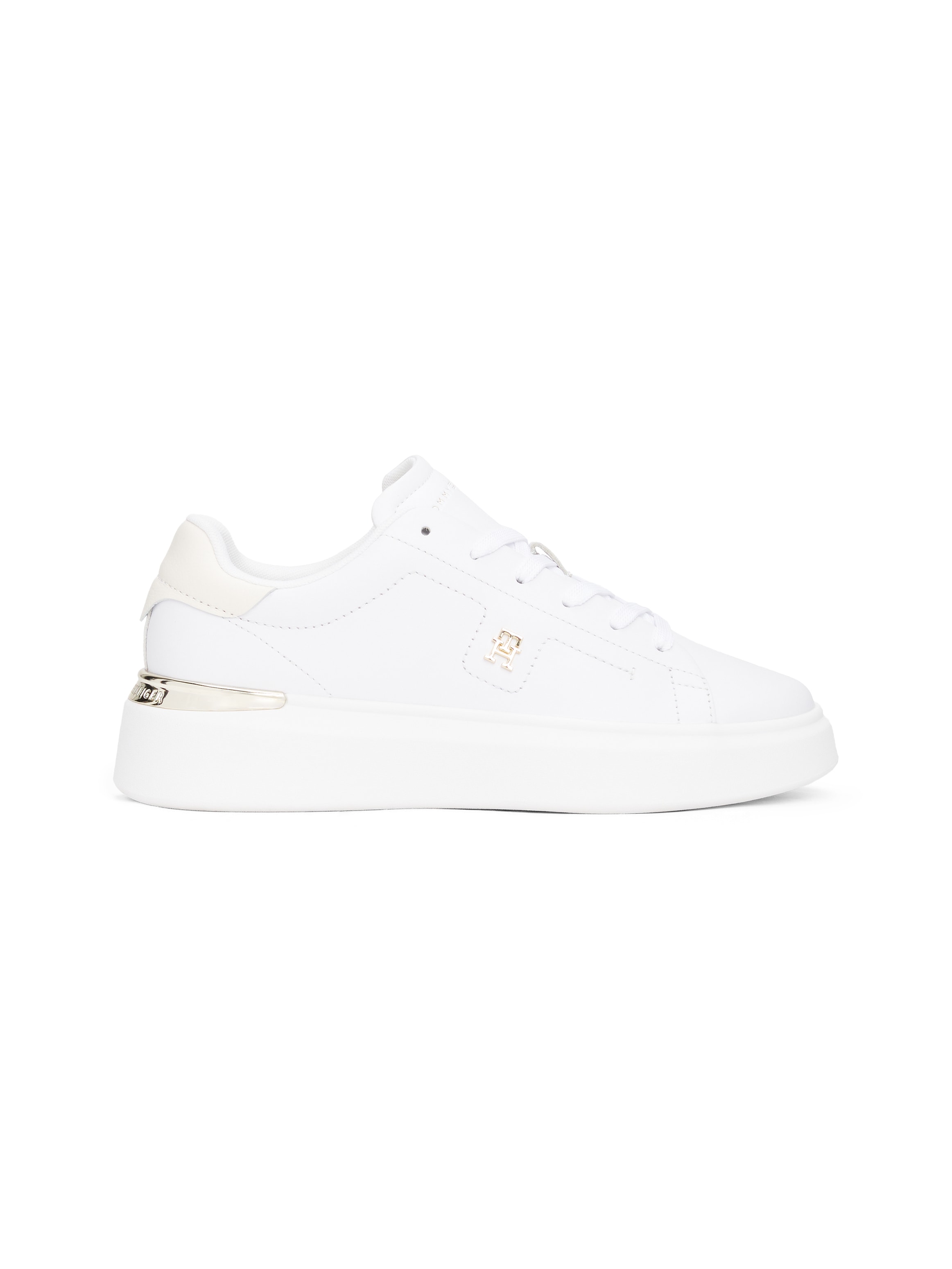 Tommy Hilfiger Keilsneaker »TH FASHION COURT SNEAKER«, Freizeitschuh, Halbschuh, Schnürer mit goldfarbenen Details