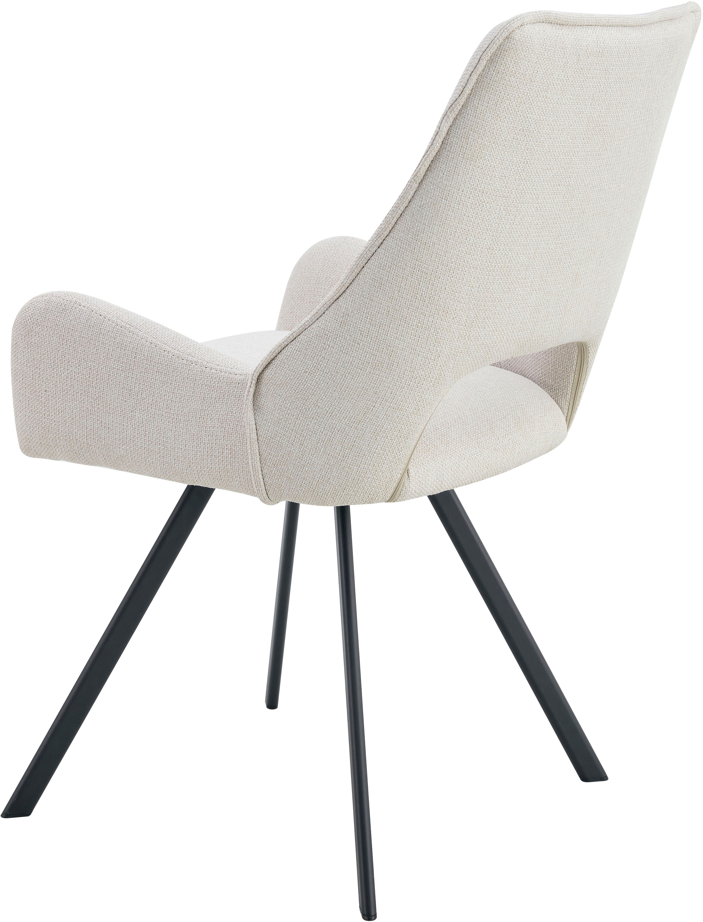 Home affaire Esszimmerstuhl »AIRDRIE, 2er Set, mit Metallgestell in matt schwarz« (Set) 2 Stk.in verschiedenen Farben, Belsatbarkeit pro Stuhl 120 kg, mit Griffloch