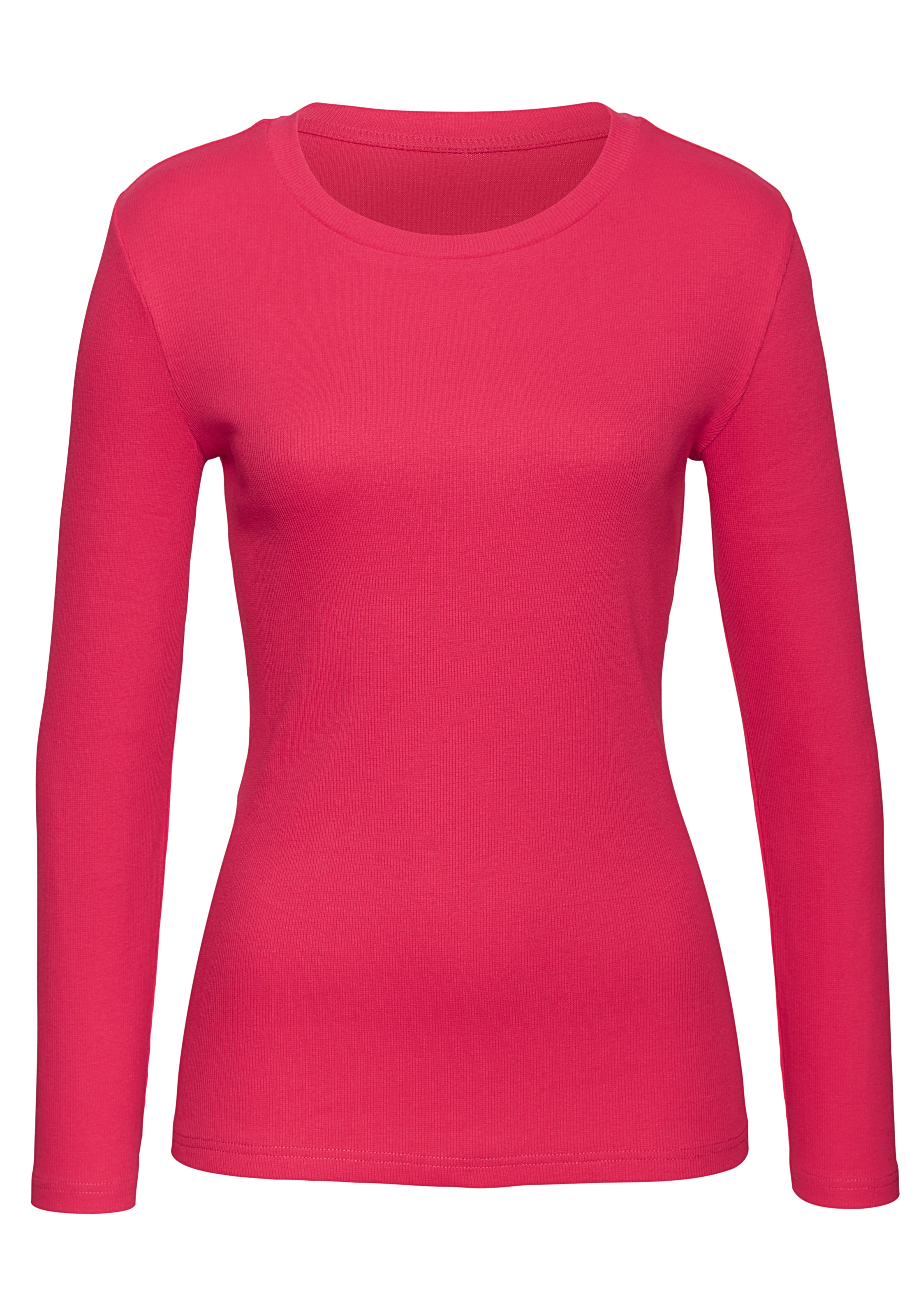 Vivance Langarmshirt »aus modischer Rippware«, (2er-Pack), aus weichem Baumwoll-Stretch