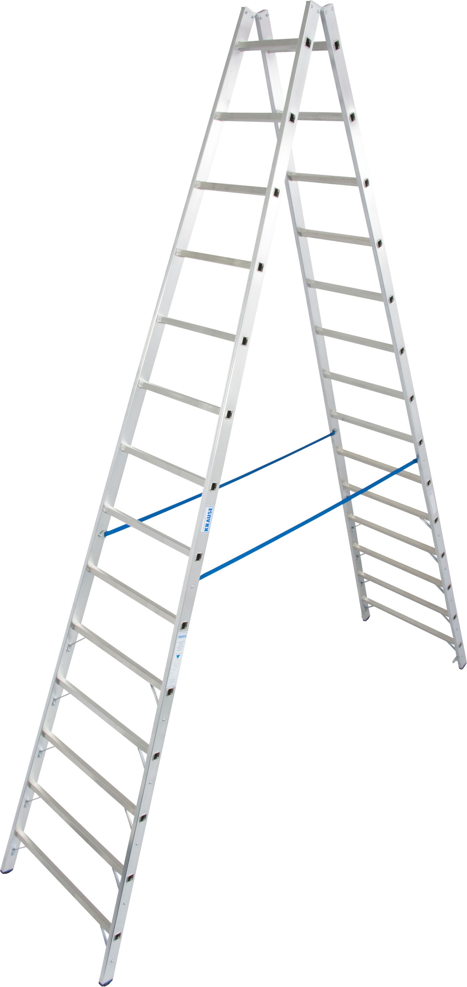 KRAUSE Stehleiter "STABILO", 2x14 Sprossen, silber, Leitern