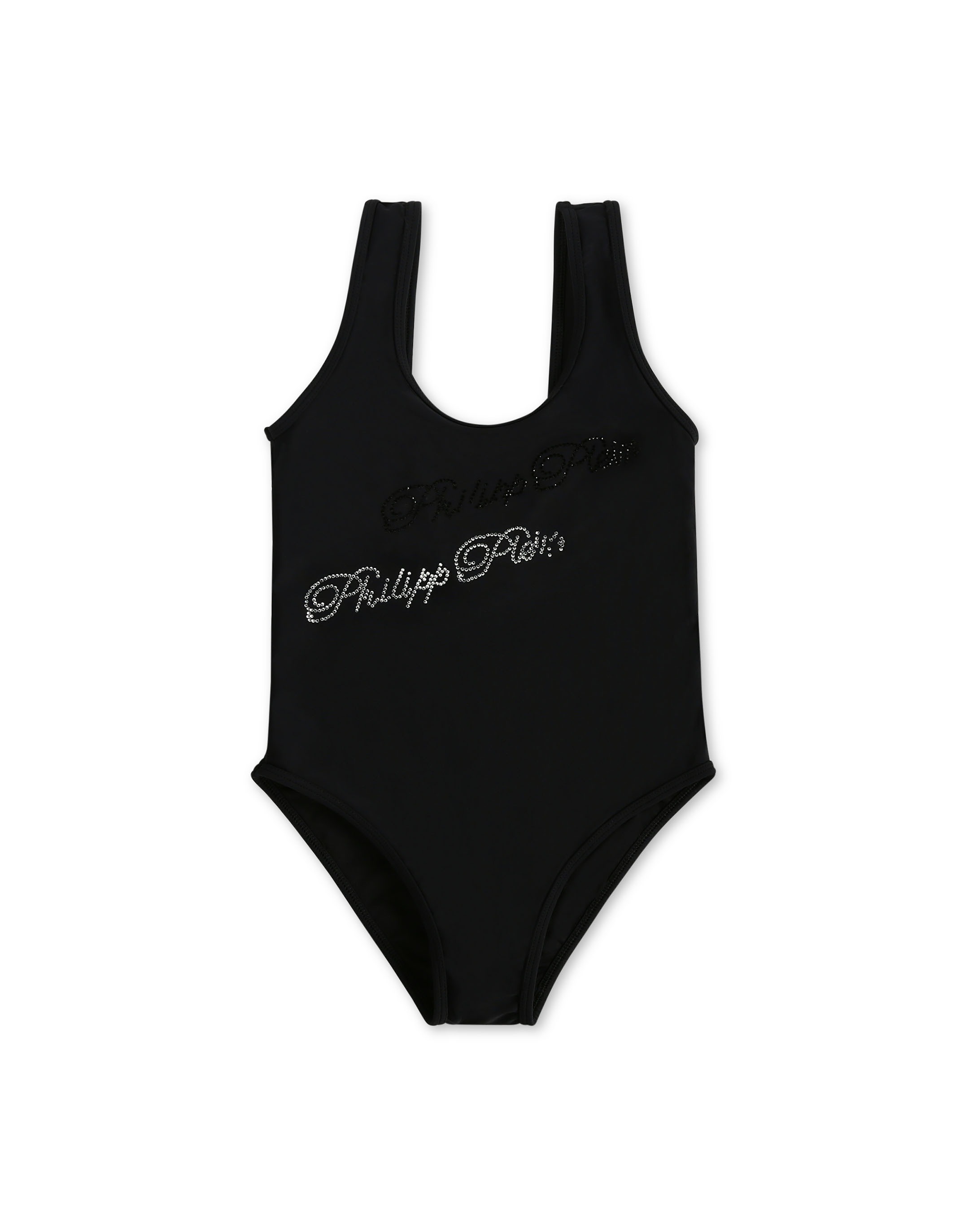 PHILIPP PLEIN Mädchen Monokini "Signature", schwarz, Gr. 10, Obermaterial: 80% Polyamid, 20% Elasthan. Futter: 88% Polyester, 12% Elasthan, Badeanzüge