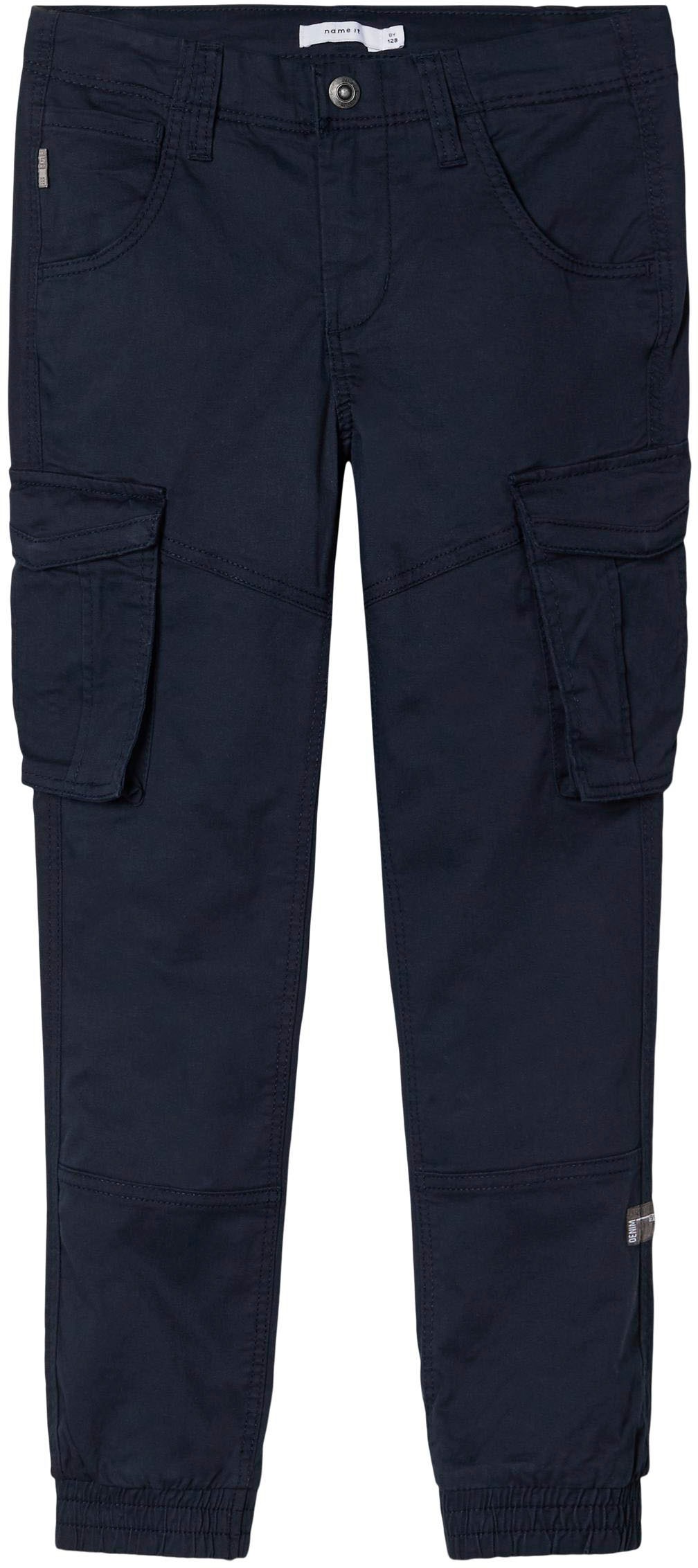 Thumbnail - Name It Cargohose "NKMRYAN – für Jungen mit verstellbarem Bund und Stretchkomfort" unifarben, casual, regular fit, Twill