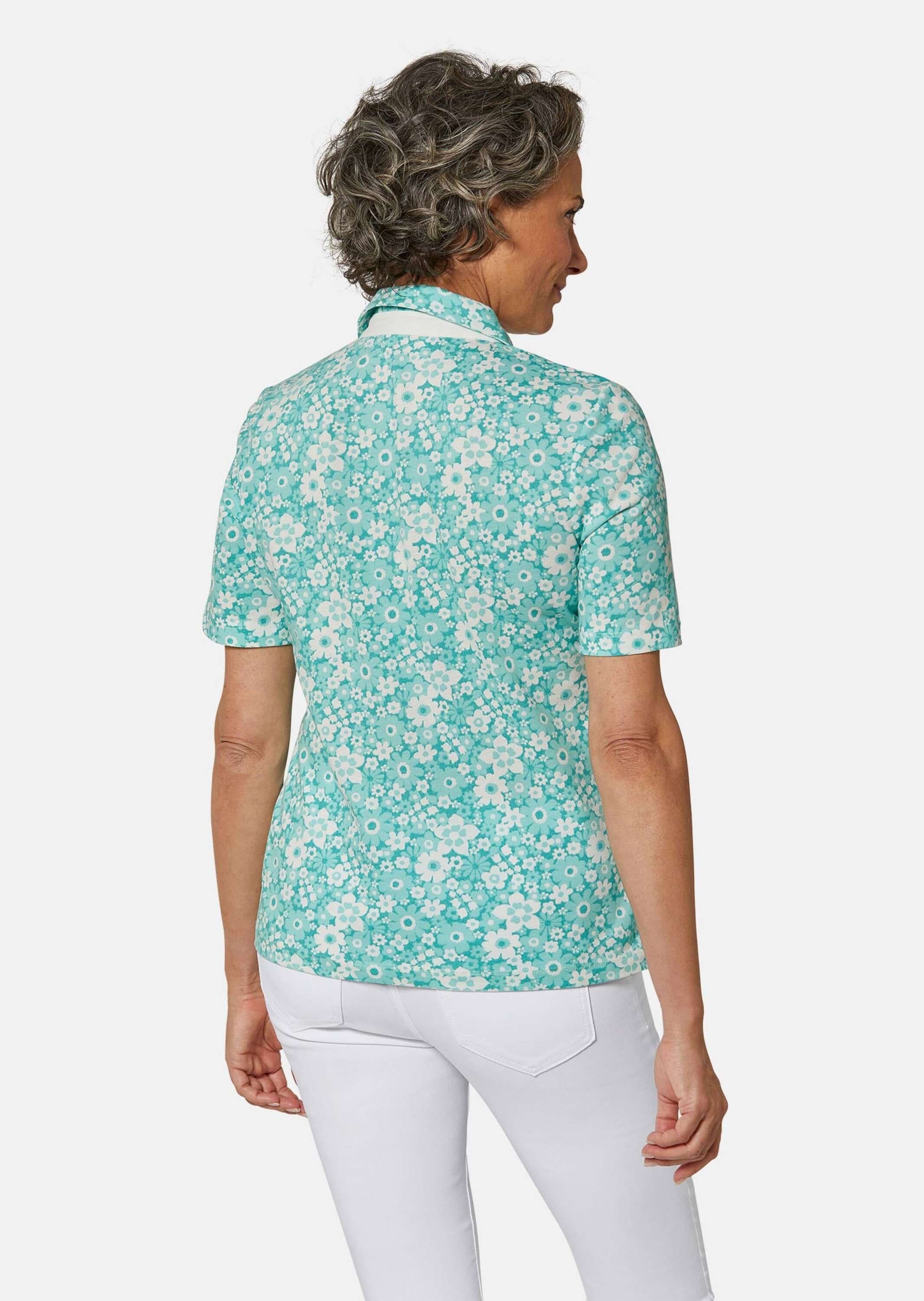 GOLDNER Poloshirt »Kurzgröße Pikee-Druckpoloshirt«