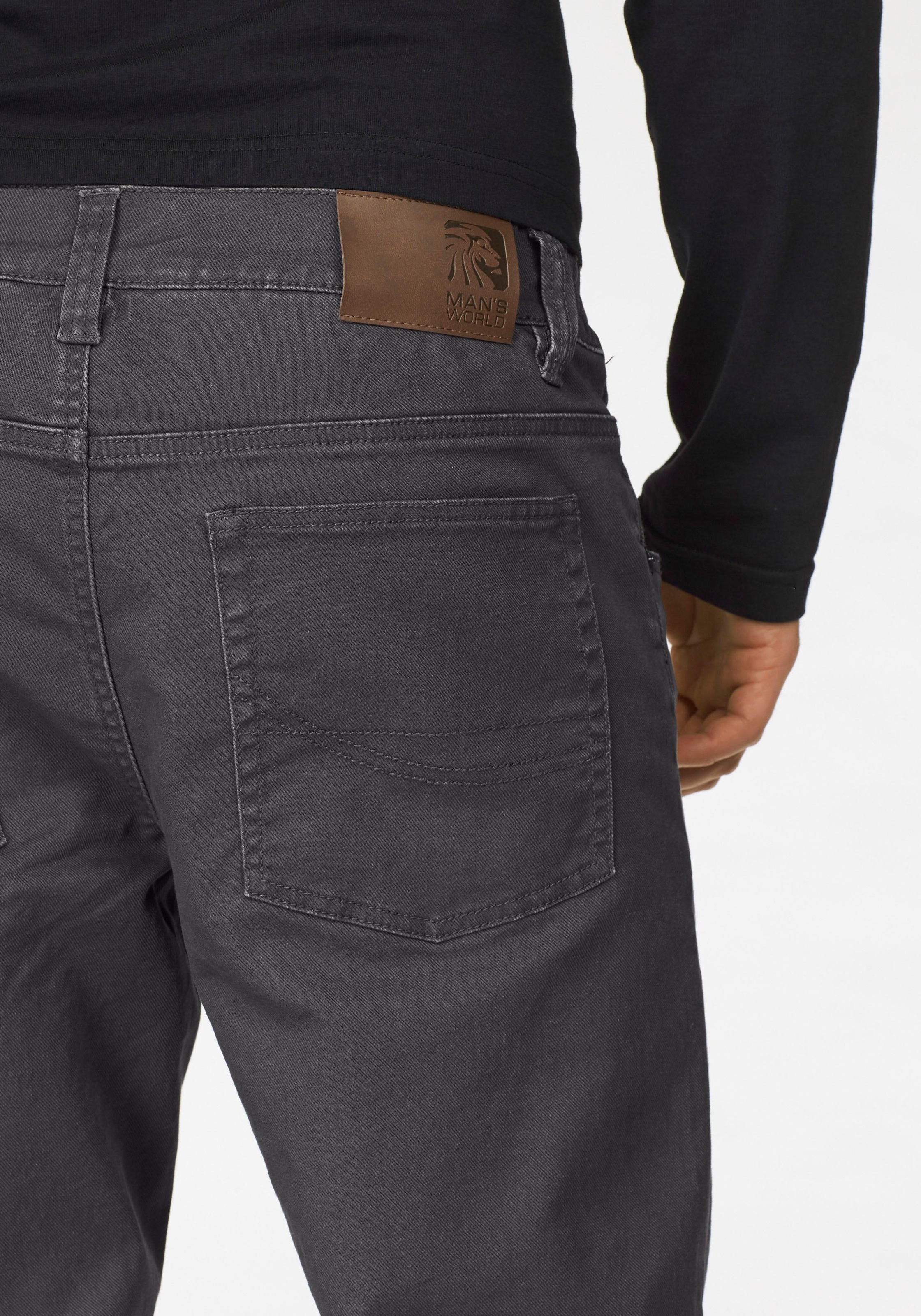 Dehnbund-Hose MAN'S WORLD, Herren, Gr. 68, U + N + S Gr, grau (dunkelgrau), Obermaterial: 98% Baumwolle, 2% Elasthan, unifarben, bequem lang, Hosen, Stretch - bequem mit seitlichem Gummizug, Topseller 3