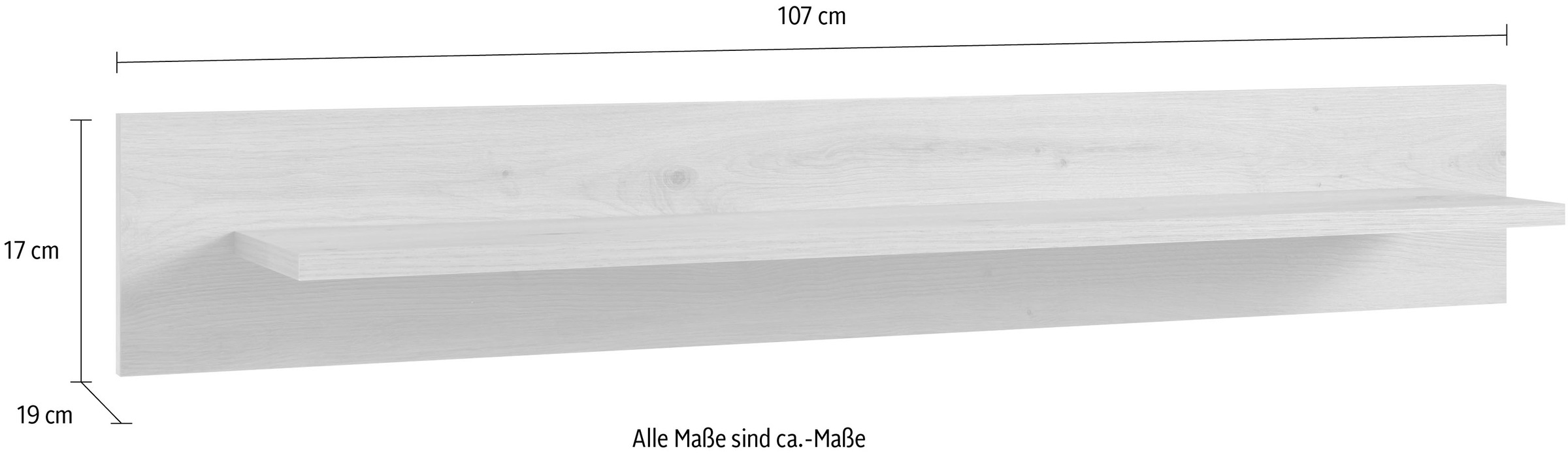 INOSIGN Wandregal »Torge, Wandboard, Wandhalter, Hängeregal, Dekoregal«, (1 St.), skandinavisches Design, Ablagefläche, für kleine Räume, Breite 107 cm