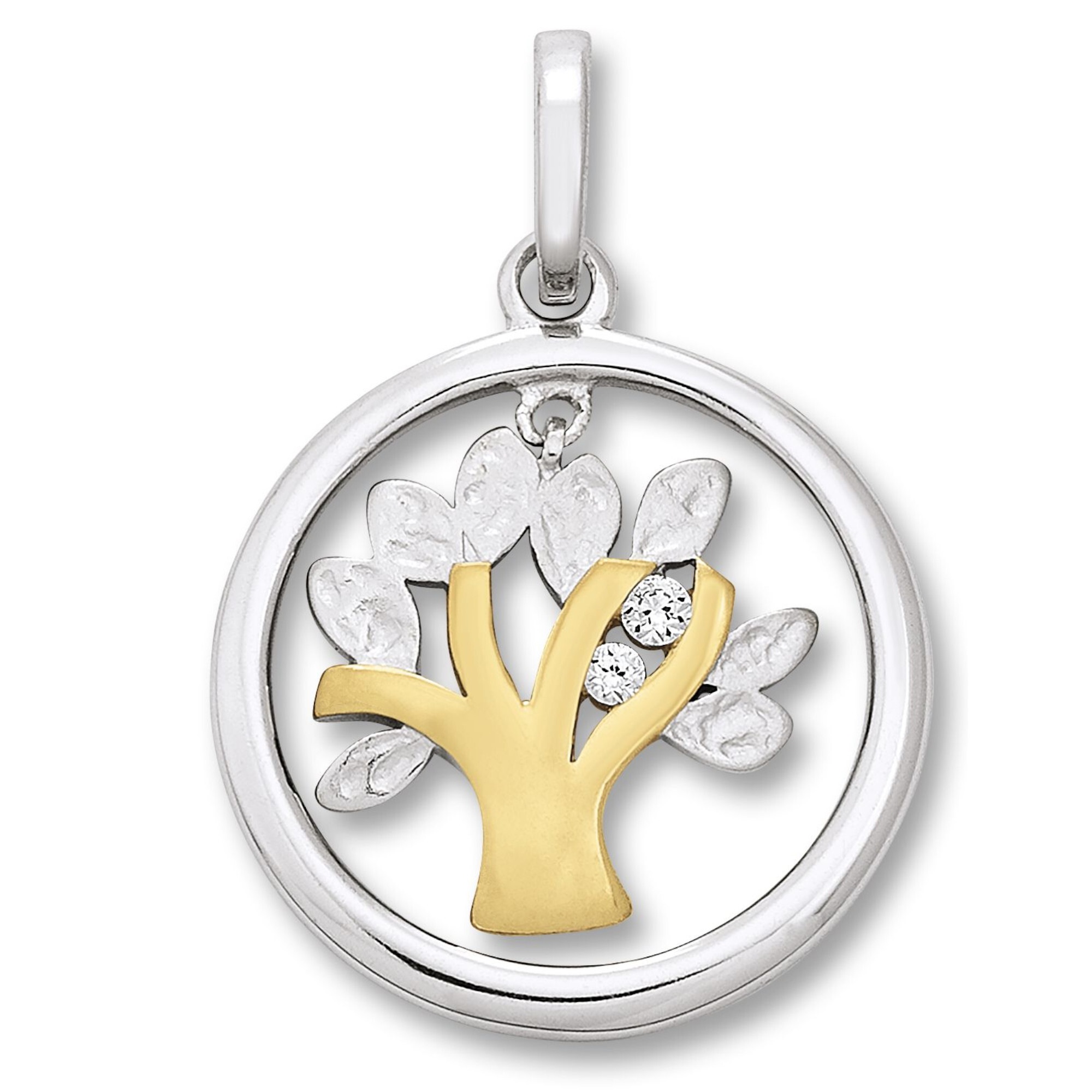 Kettenanhänger ONE ELEMENT "Zirkonia Lebensbaum Anhänger aus 925 Silber", silber, Schmuckanhänger, Damen, Silber 925 (Sterlingsilber), Kettenanhänger, Dezente Symbolik – stilvoller Begleiter für jeden Anlass